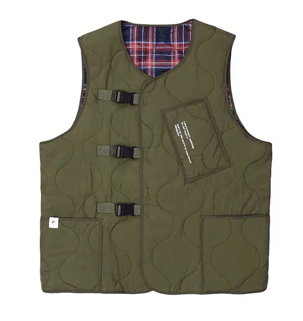 Japanese Brand × Vintage Army green utility buckle quilted vest jacket Size US XL / EU 56 / 4 - 7 Thumbnail