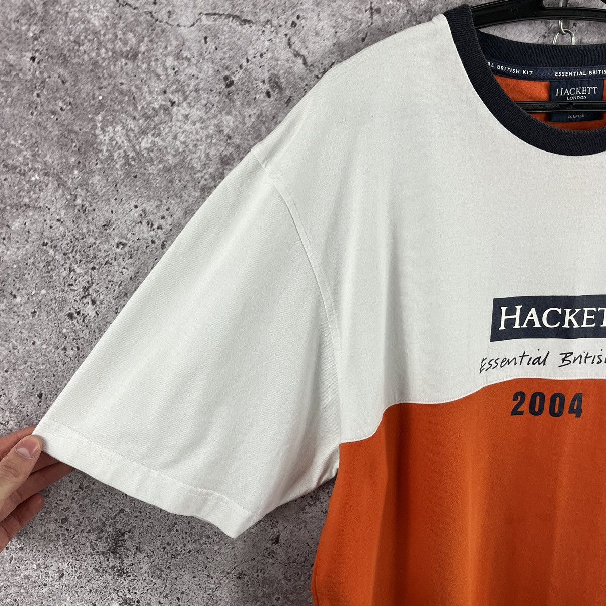 Hackett × Vintage Hackett London T-Shirt Big Logo White/Orange Size 2XL Size US XXL / EU 58 / 5 - 2 Thumbnail