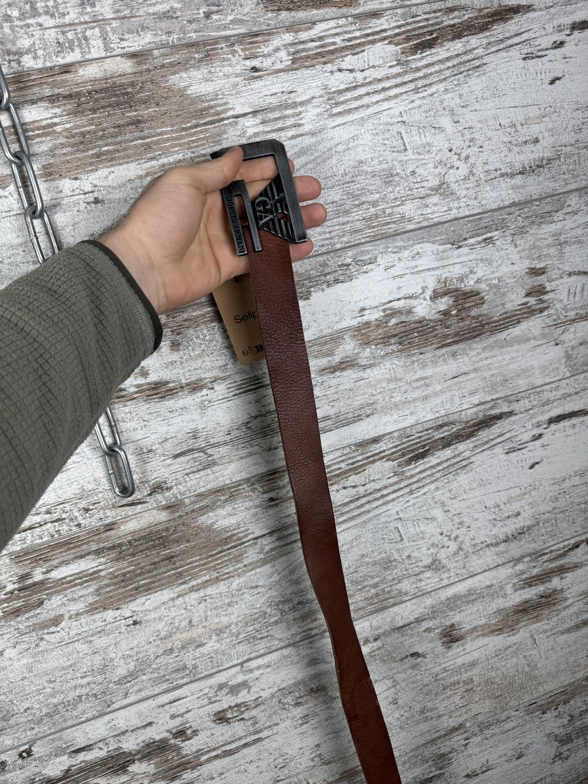 Giorgio Armani Mens Vintage Giorgio Armani belt brown 105cm rare Size ONE SIZE - 5 Thumbnail