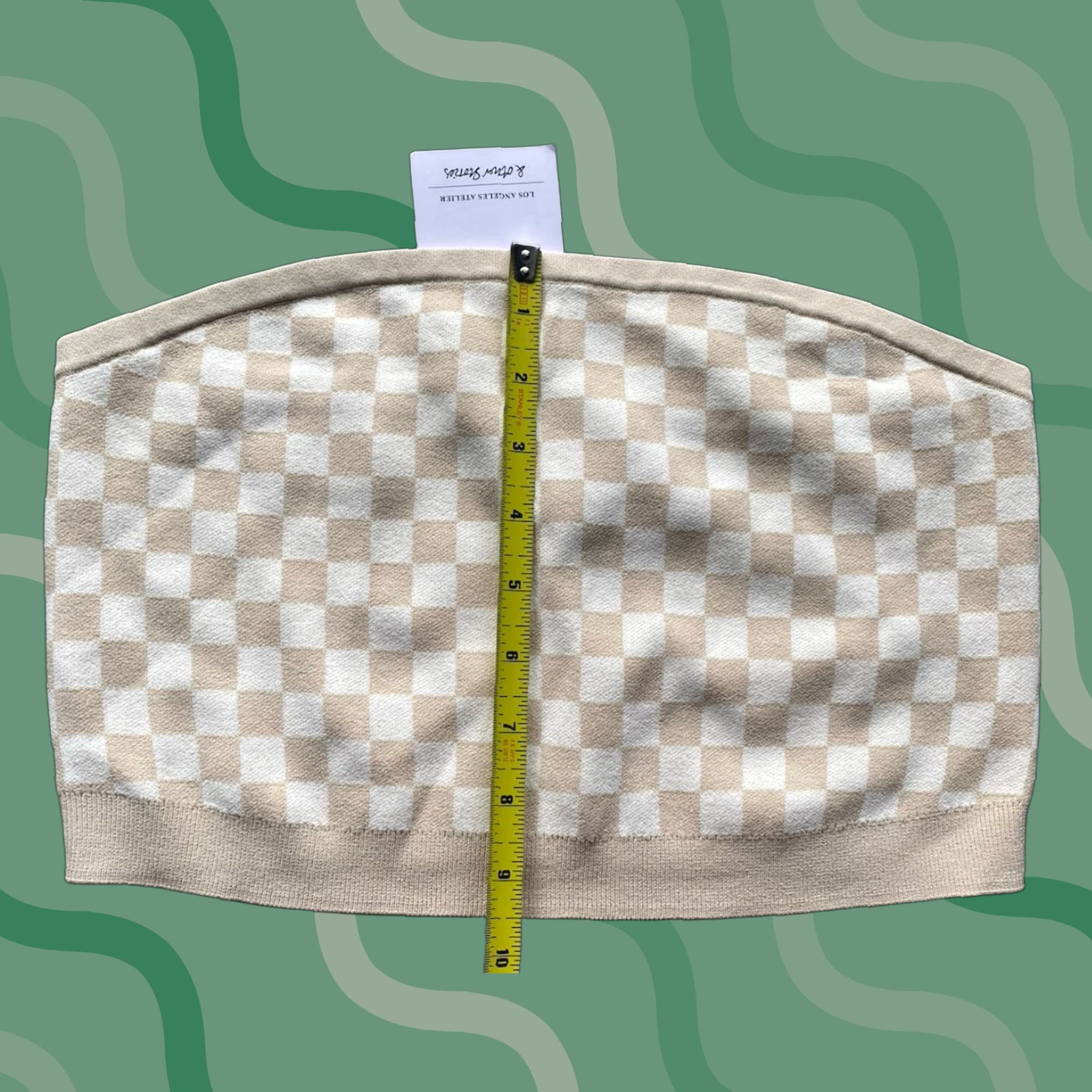 & Other Stories VINTAGE Los Angeles Atelier & Other Stories Checkered Cream Tube Top M Women New With Tags CROPPED Sleeveless Polyester Rayon Stretch EUR M Size M / US 6-8 / IT 42-44 - 1 Thumbnail