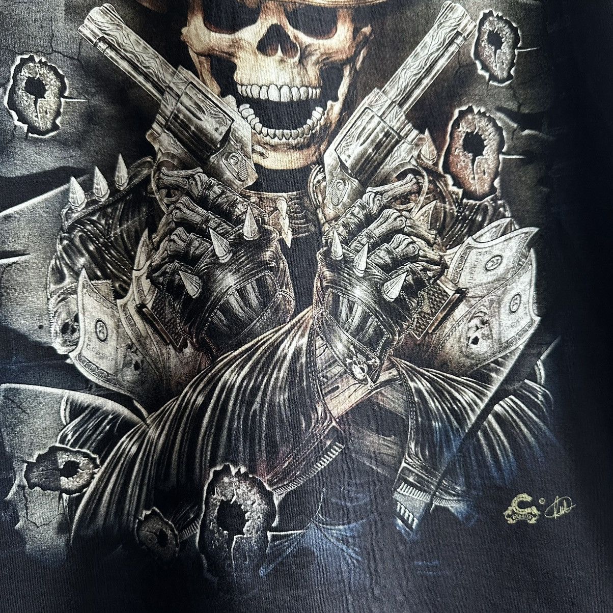 Vintage VINTAGE Y2K BAD TO THE BONE BIKE TEE Size US M / EU 48-50 / 2 - 5 Thumbnail