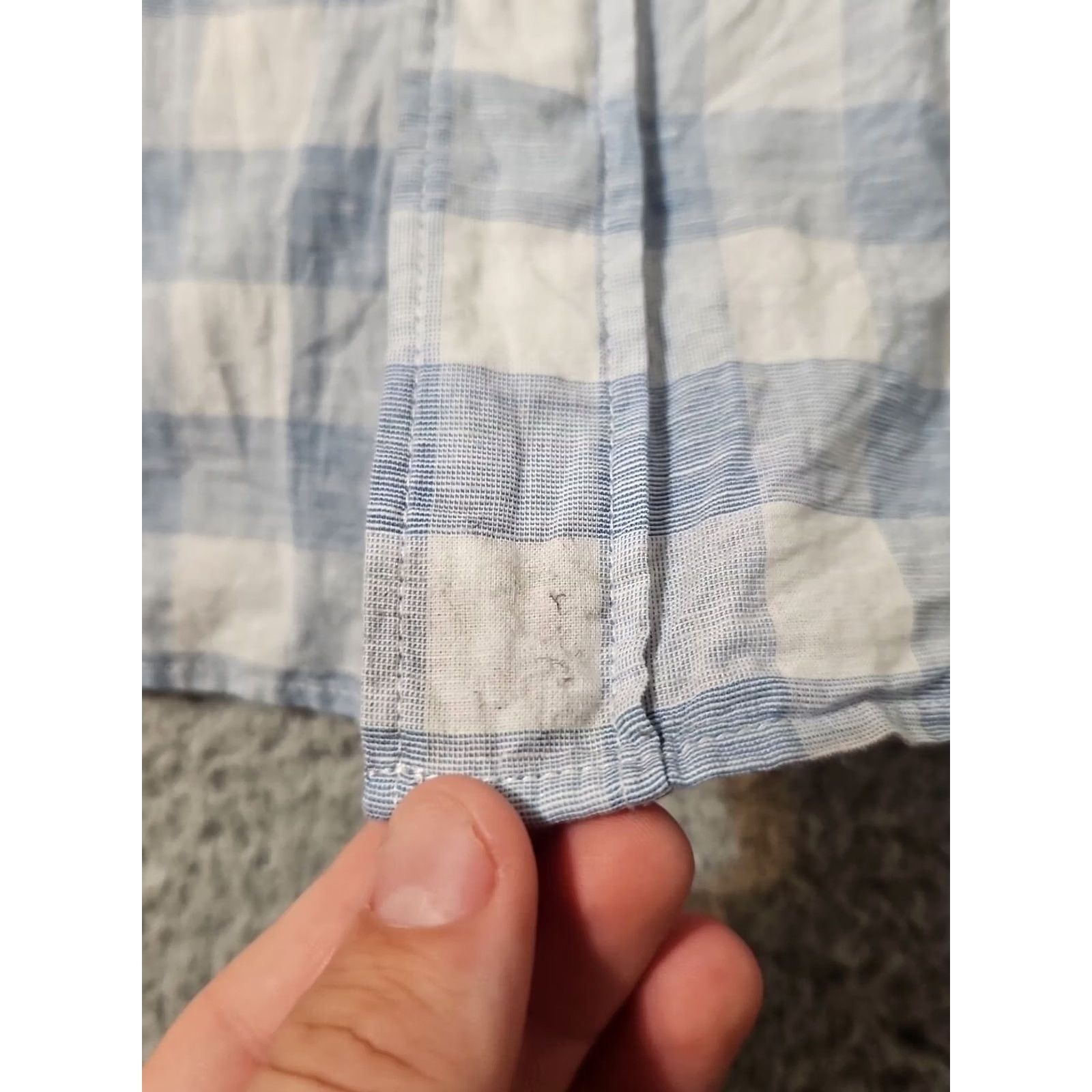Faherty Faherty Blue White Plaid Button Up Shirt Men's Medium Linen Short Sleeve Size US M / EU 48-50 / 2 - 7 Thumbnail