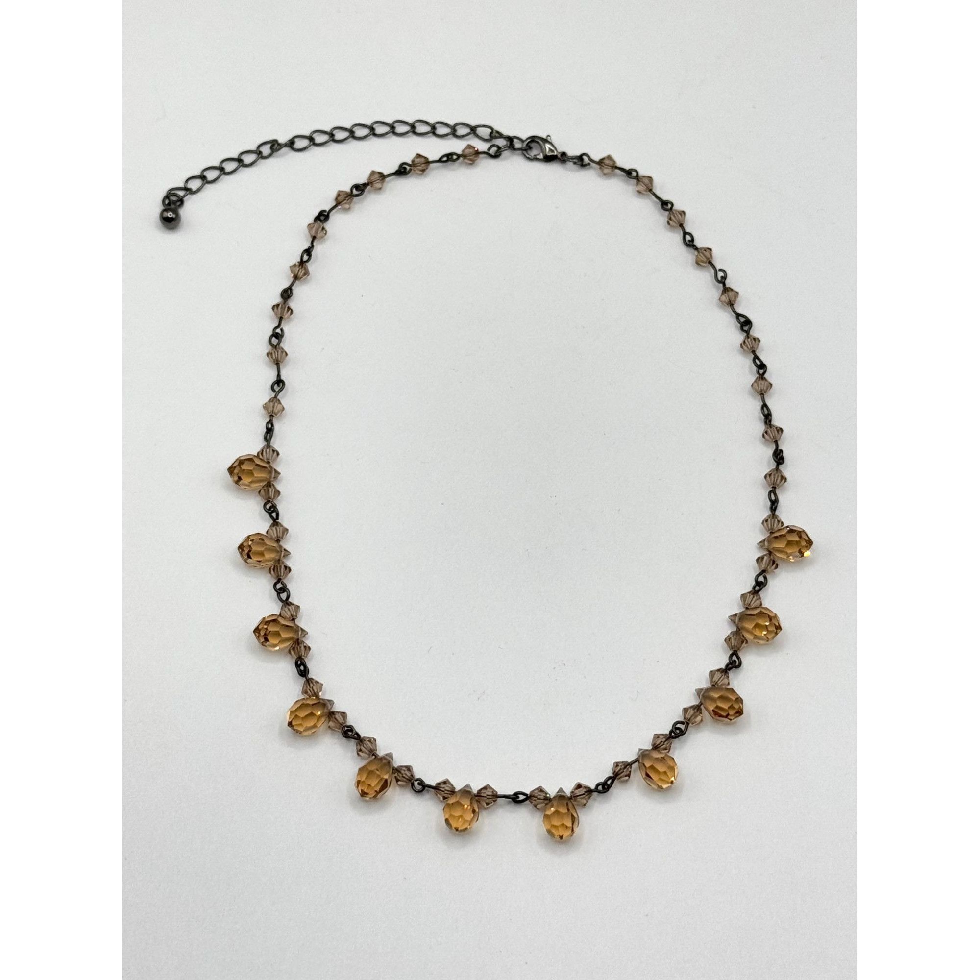 Vintage Vintage Y2K Brown Crystal beaded collar necklace Size ONE SIZE - 3 Thumbnail