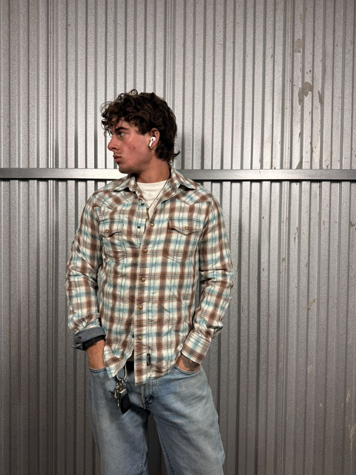 Wrangler Pearl Snap Western Retro Button Up Shirt