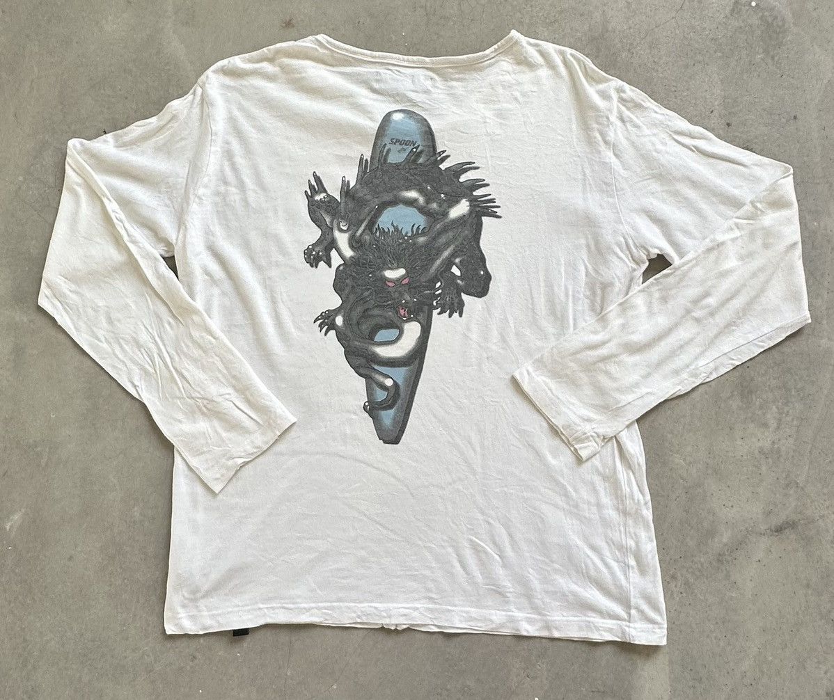 Japanese Brand VINTAGE SPOON SURFBOARD ALIEN TEE Size US L / EU 52-54 / 3 - 1 Thumbnail