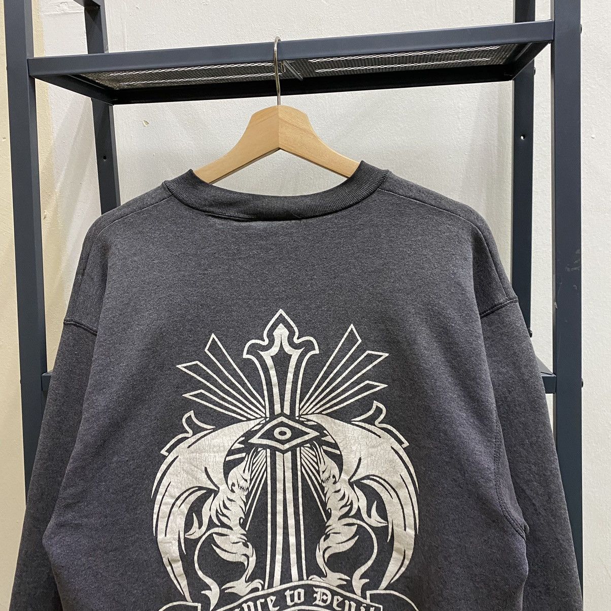 Japanese Brand VINTAGE Devil Cane Cross Chrome Hearts Inspired Sweatshirts Size US L / EU 52-54 / 3 - 3 Thumbnail