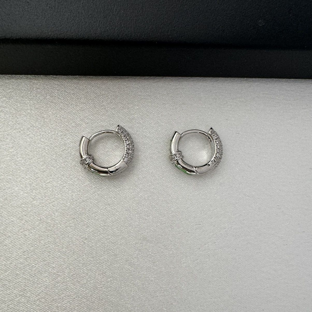 Other 14mm CZ Small Hoop Earrings for Men Women Size ONE SIZE - 5 Thumbnail