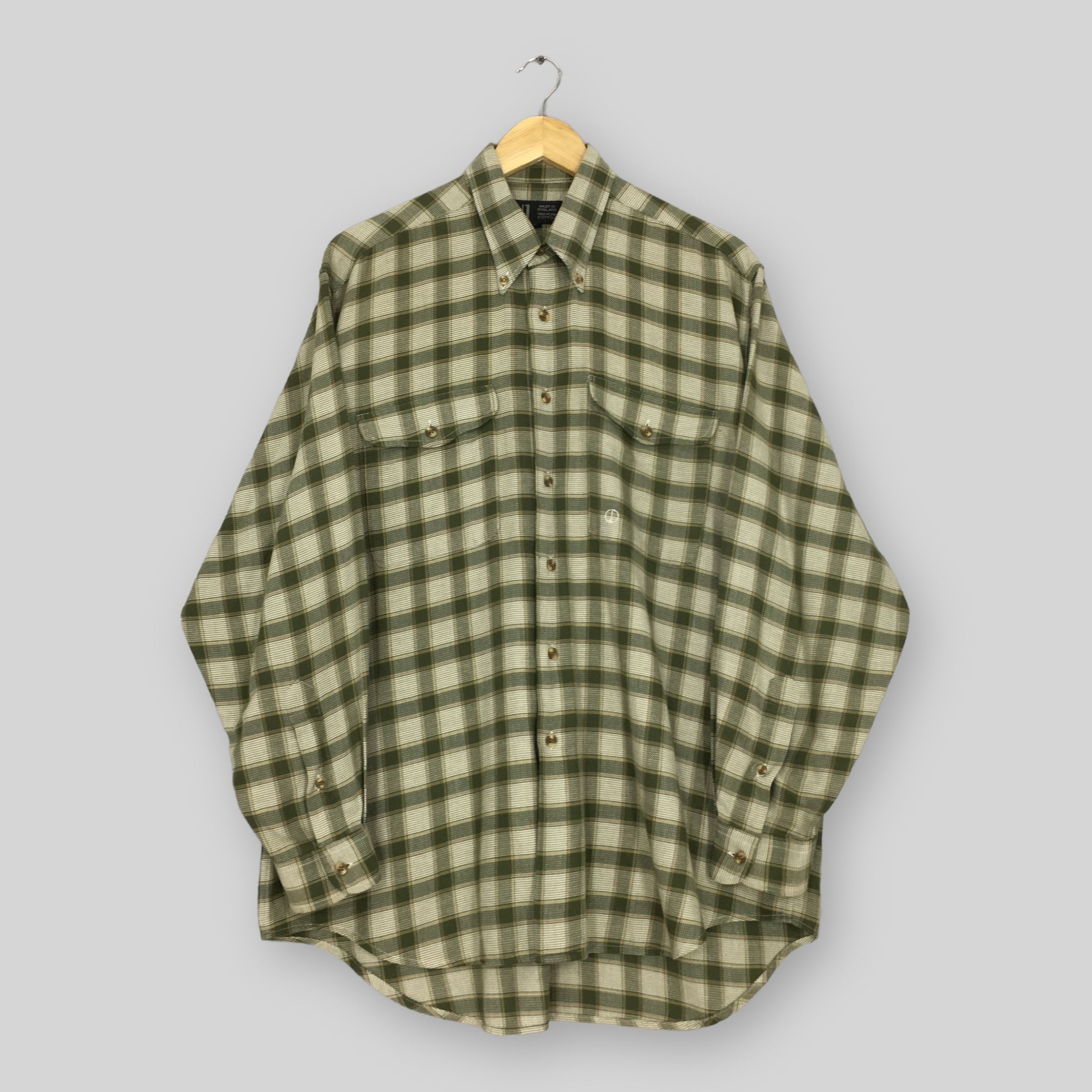 Alfred Dunhill × Flannel Vintage Dunhill Plaid Shadow Checkered Flannel Shirt XLarge Size US XL / EU 56 / 4 - 1 Thumbnail