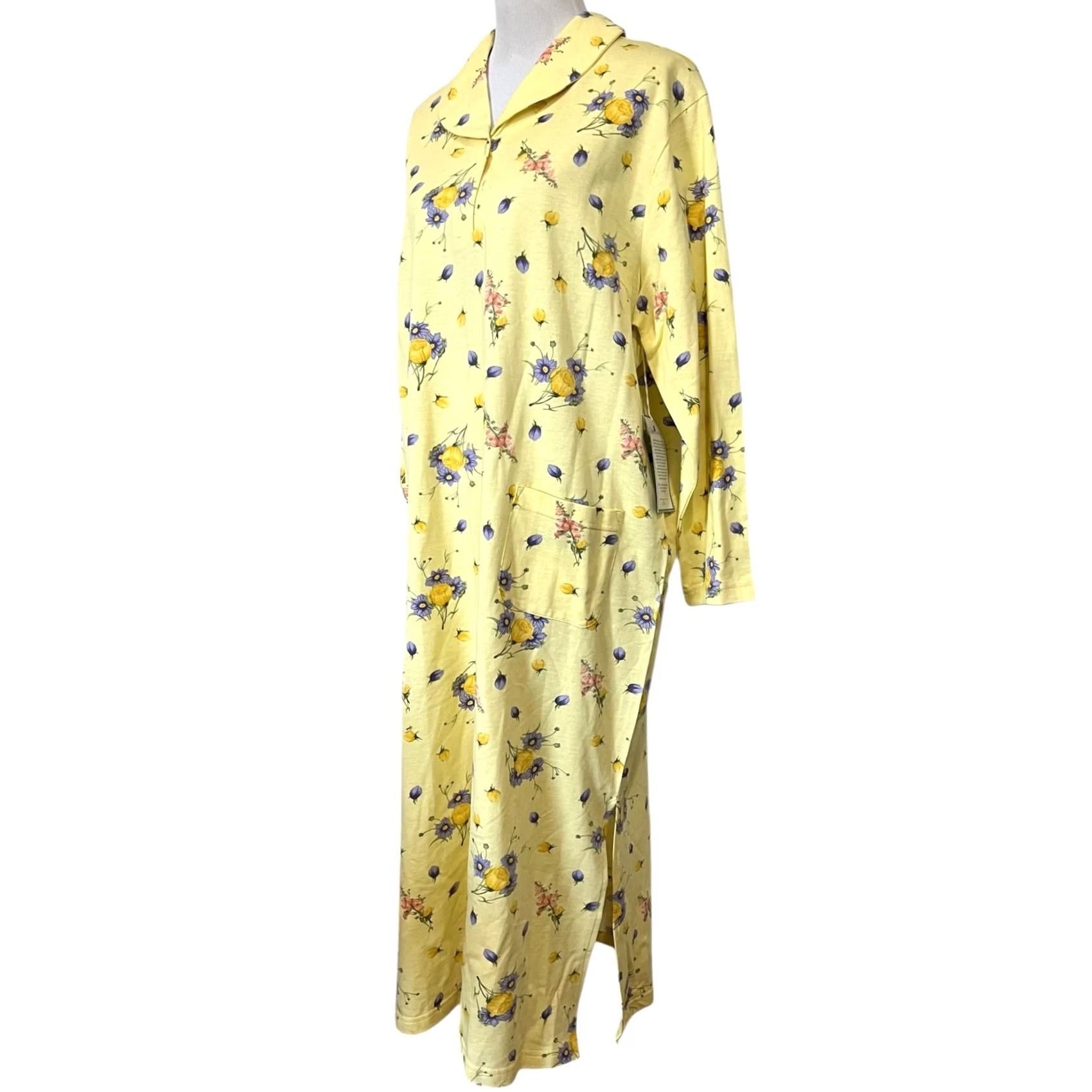 Vintage Claire Murray Wearable Art Women’s Shirt Dress Cotton Floral Sz 1X Long Sleeve Casual Kaftan Shirt Dress Women Size XL / US 12-14 / IT 48-50 - 6 Thumbnail