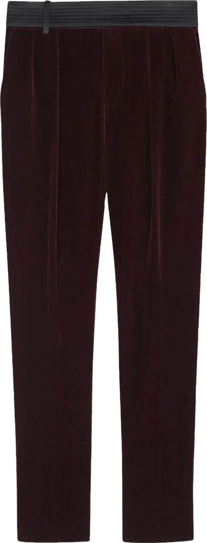 carrot-fit pants in cotton velvet brown