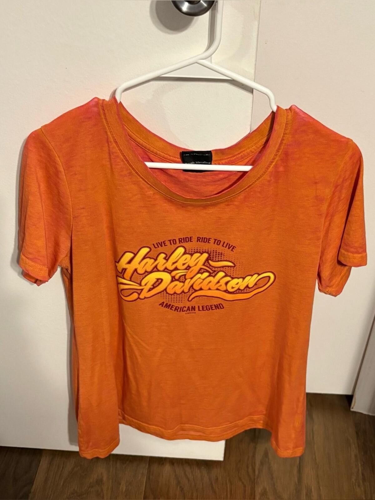 Harley Davidson Harley-Davidson Blue Springs MO Orange Logo Tee Size L / US 10 / IT 46 - 1 Thumbnail