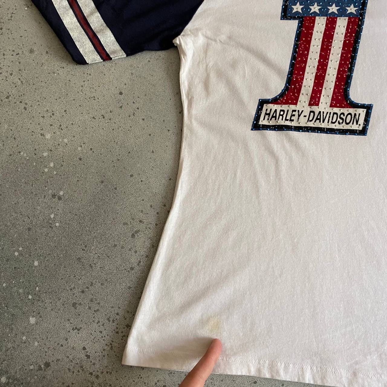 Harley Davidson × Vintage Y2K Harley Davidson Rhinestones Logo Vintage Top Size M / US 6-8 / IT 42-44 - 9 Thumbnail