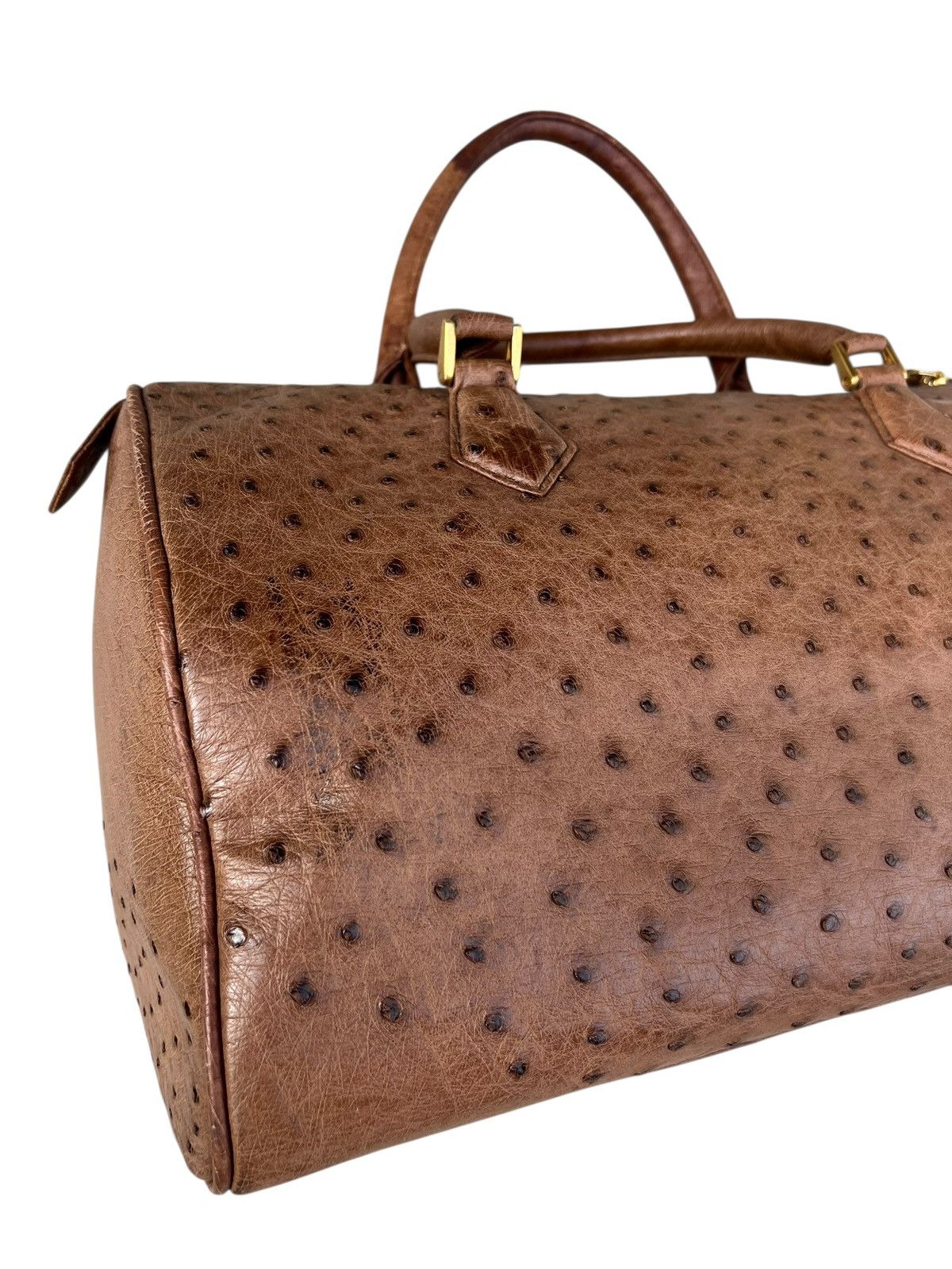 Leather Vintage JRA Japan Ostrich Leather Boston Bag Size ONE SIZE - 8 Thumbnail