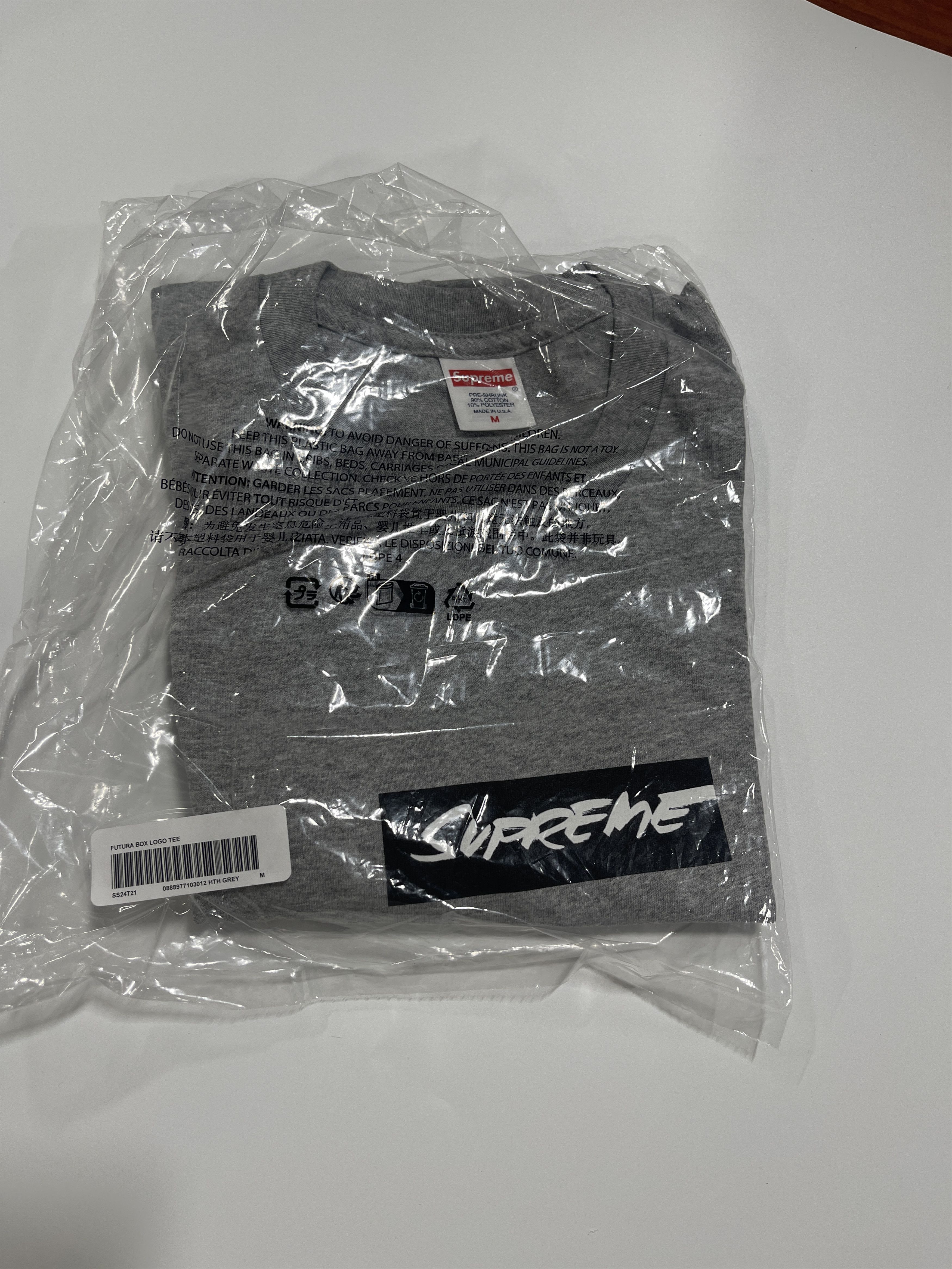 Supreme Supreme Futura Box Logo Tee Heather Grey Size M Size US M / EU 48-50 / 2 - 3 Thumbnail