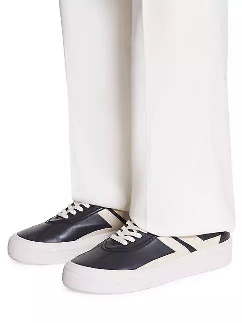 Future × Lanvin o1w1db11124 Leather Cash Low-Top Sneakers in Black/Ivory Size US 7 / EU 40 - 5 Thumbnail