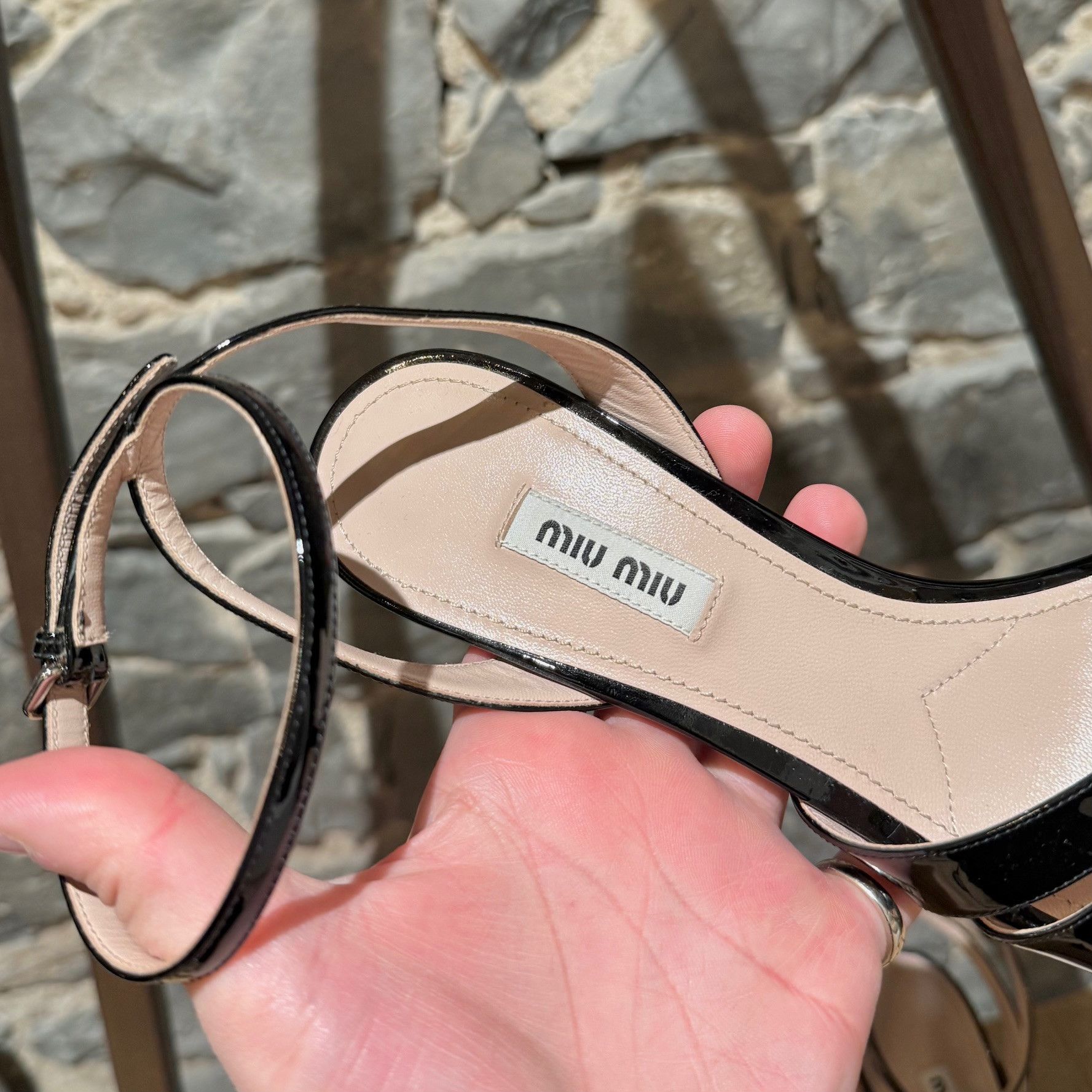 Miu Miu Miu Miu Black Patent Multicolour Heel Sandals Size US 9.5 / IT 39.5 - 4 Thumbnail