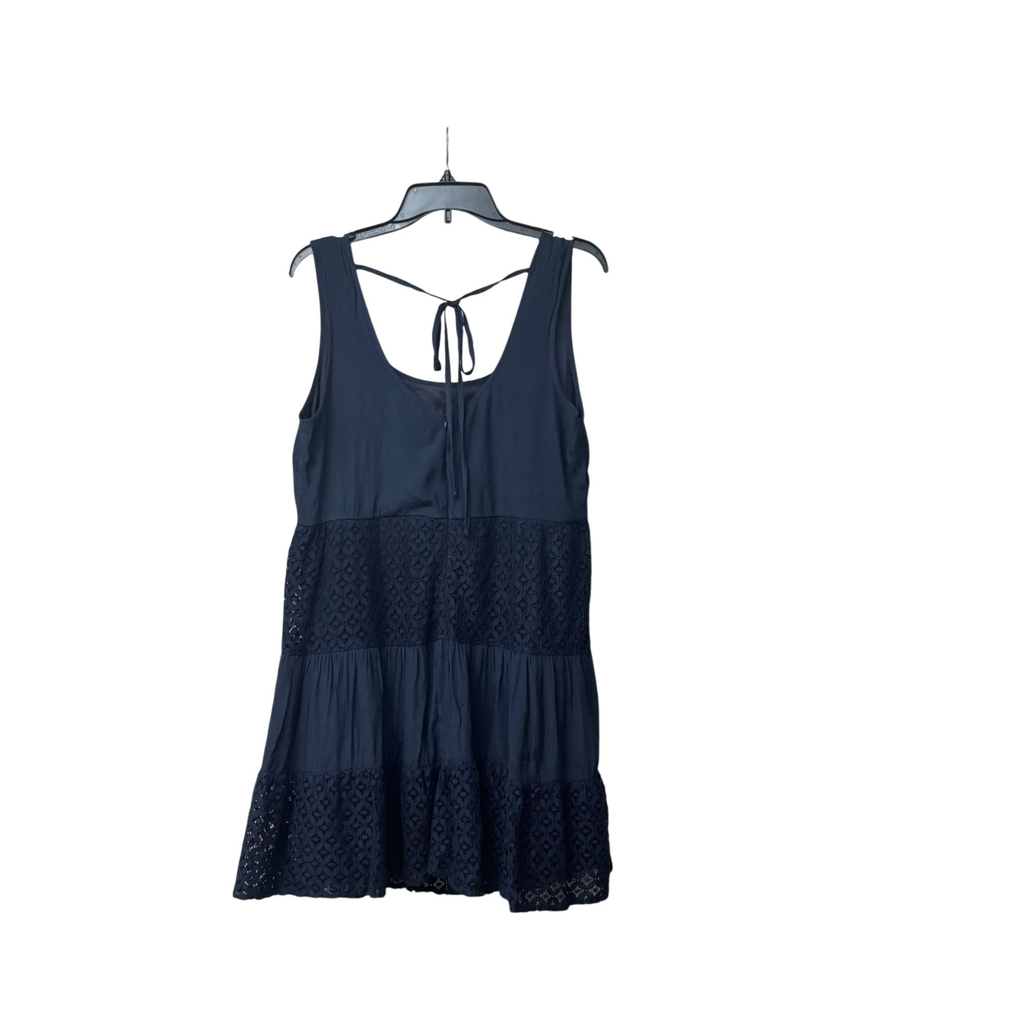 Other Speechless Junior’s Tiered Crochet Trim Tank Dress, Navy, Si Size ONE SIZE - 5 Thumbnail