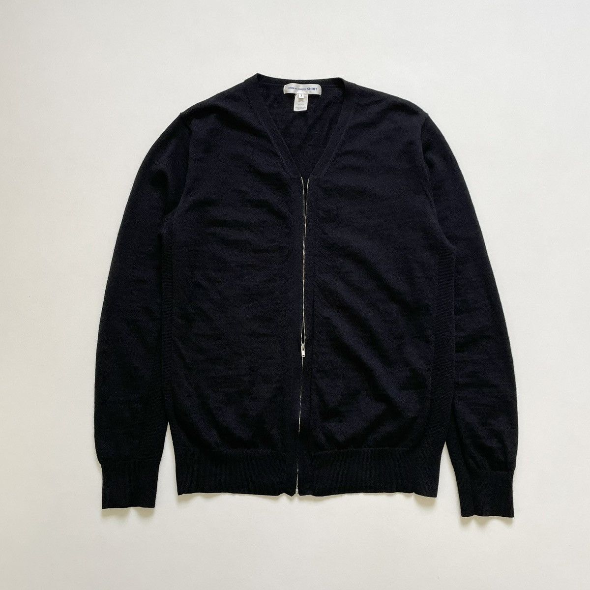 Comme des Garcons Black Wool Zip Front Cardigan Size US M / EU 48-50 / 2 - 11 Thumbnail