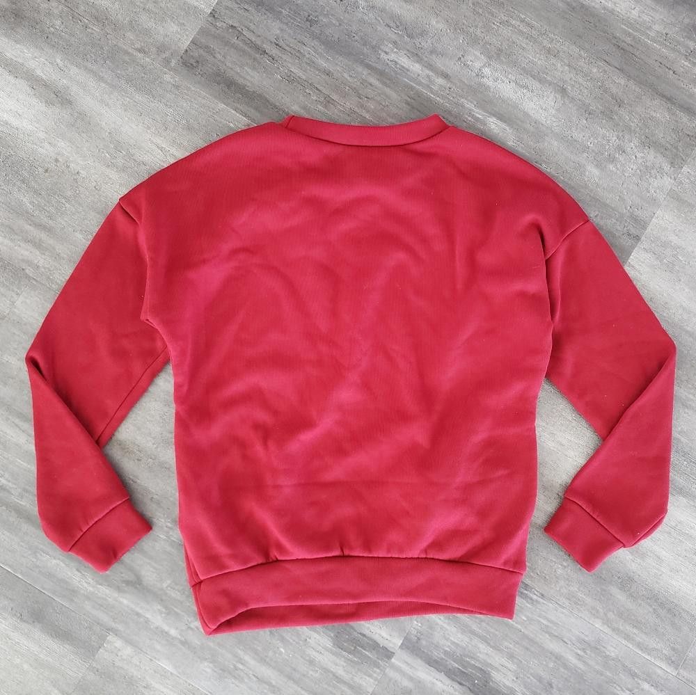 Shein Dark Red Bossy Sweatshirt Long Sleeve Size 28" / US 6 / IT 42 - 2 Thumbnail