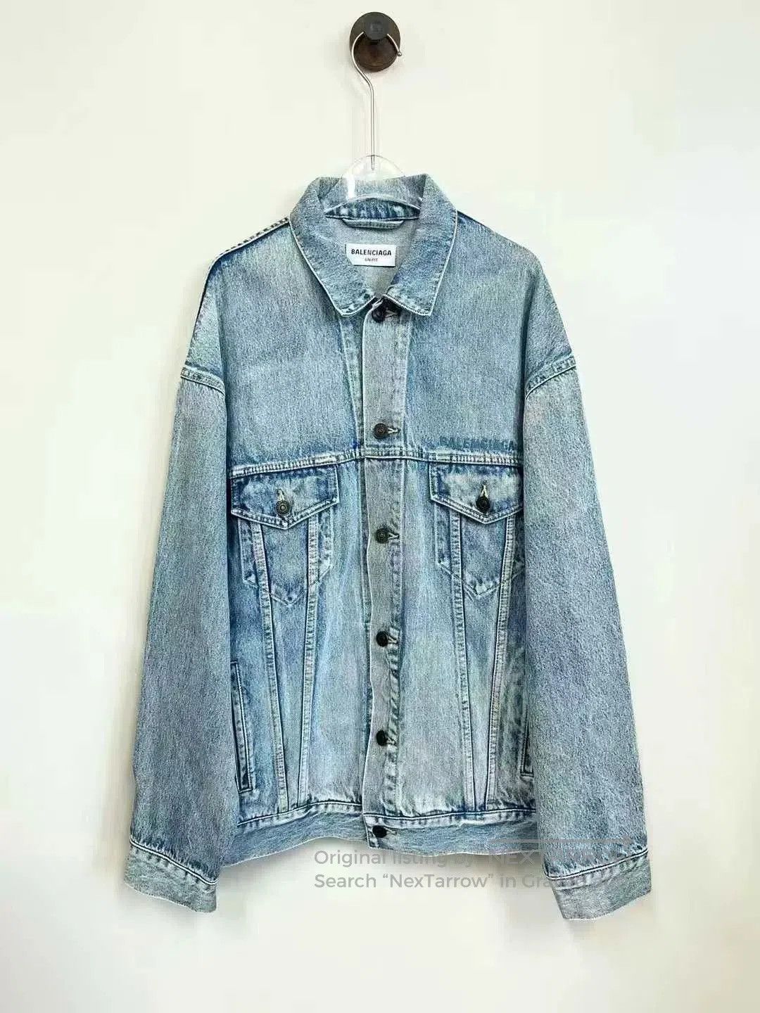 Balenciaga Balenciaga Blue Denim Jacket with Logo Embroidery. Size US XS / EU 42 / 0 - 1 Thumbnail