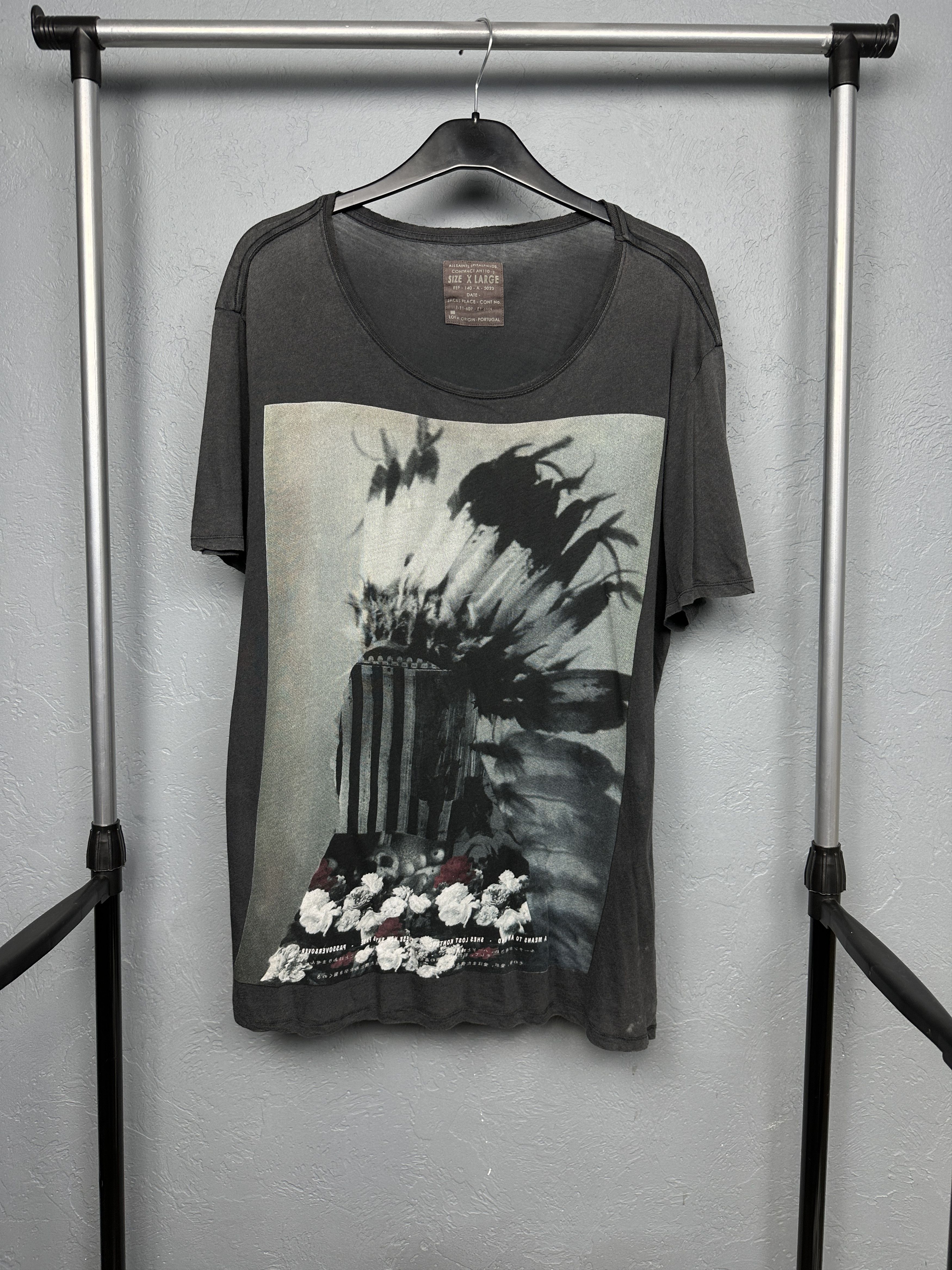 Allsaints Allsaints Mens Blackcrow King Crew Neck T-Shirt Tee Size US XL / EU 56 / 4 - 1 Thumbnail