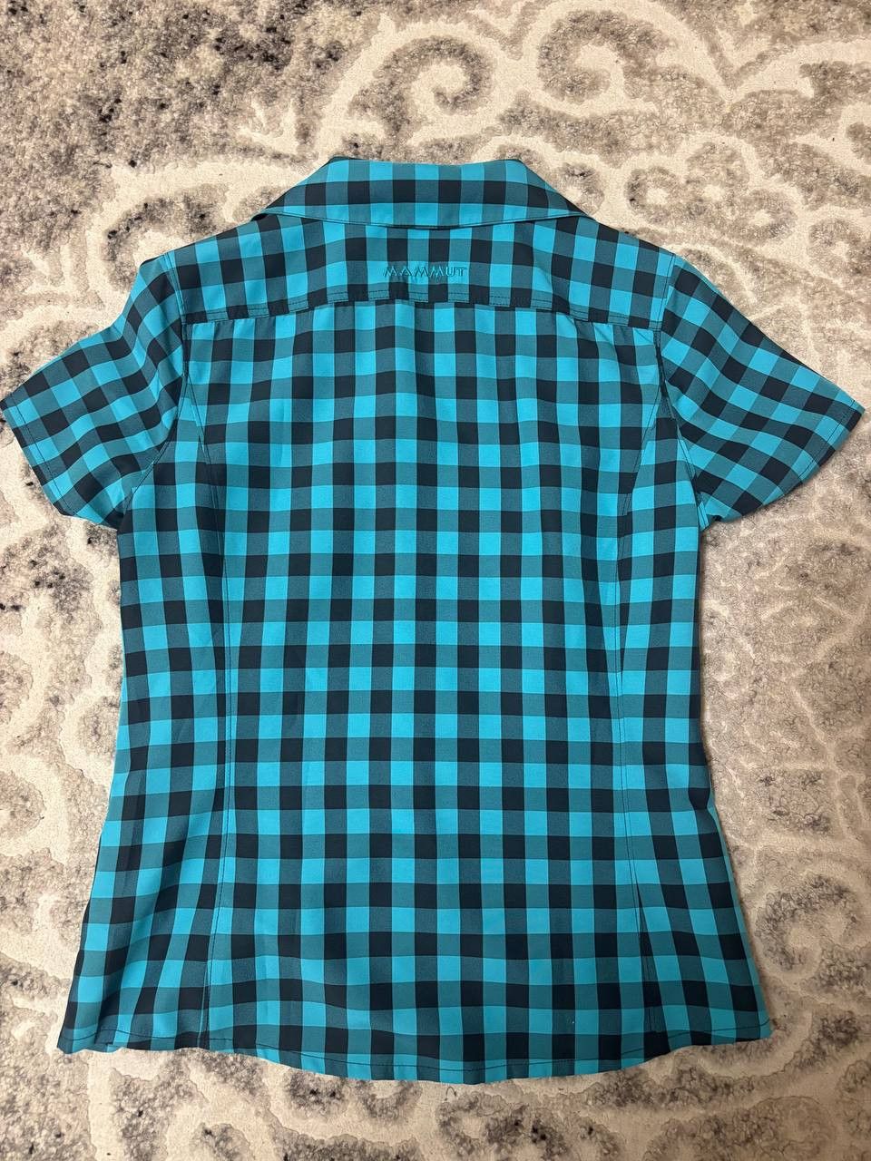 Mammut Mammut Women’s Short Sleeve Check Shirt – Blue/Black – S Size S / US 4 / IT 40 - 6 Thumbnail