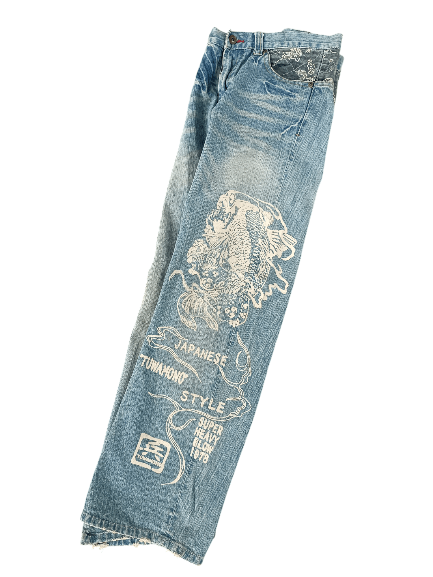 Japanese Brand RARE Tuwamono Japan Dragon Print Jeans Size US 32 / EU 48 - 3 Thumbnail