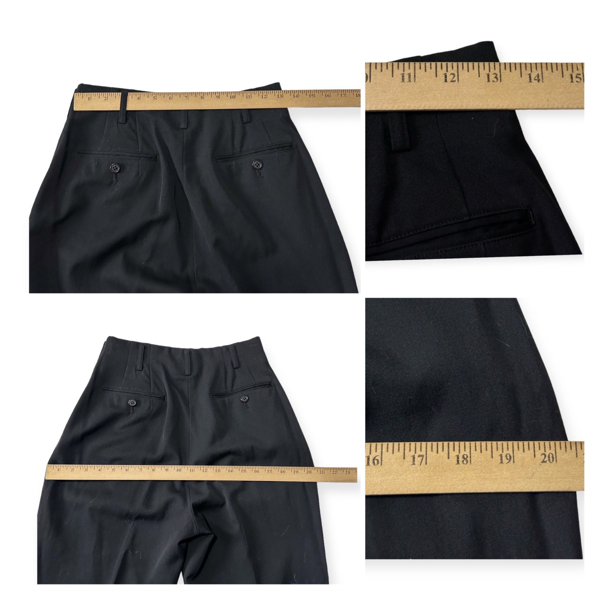 ATSURO TAYAMA × Vintage Vintage Atsuro Tayama Black Wool Trouser Pants, Vintage Size 26" / US 2 / IT 38 - 12 Thumbnail