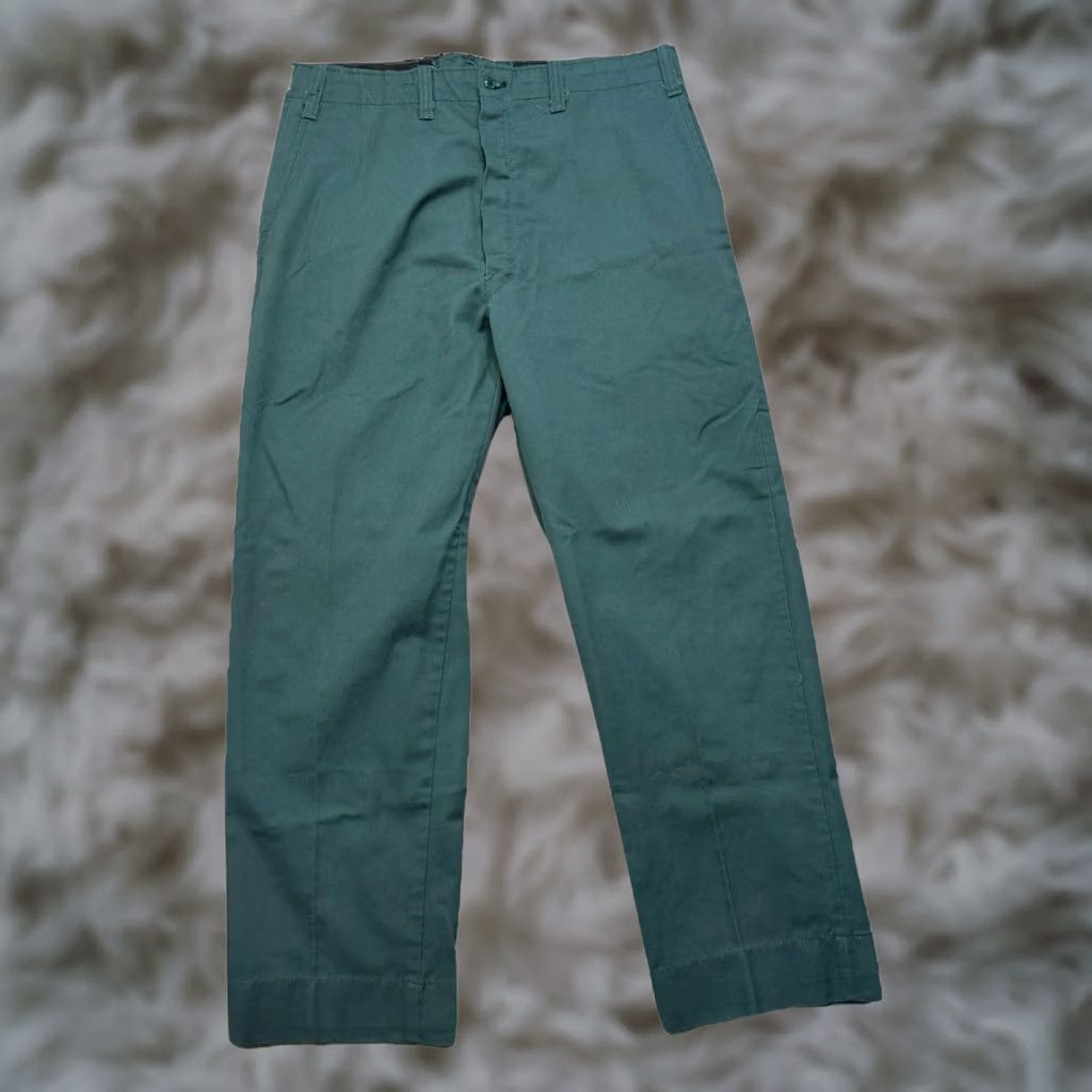 Vintage VINTAGE Chino Pants Mens 36x29 Workwear Zip Fly USA Made Green Talon Pants Size US 36 / EU 52 - 1 Thumbnail