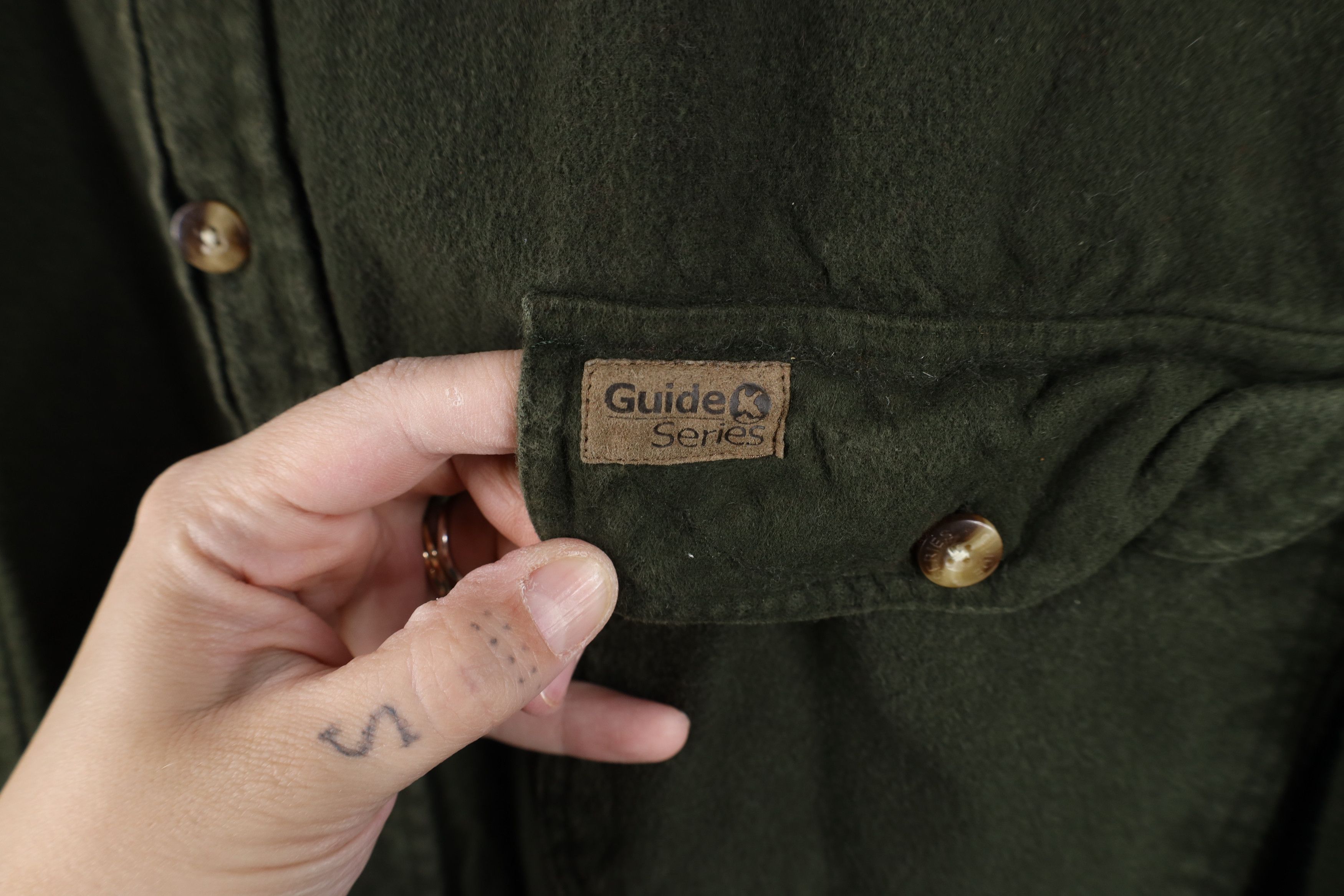 Vintage Vintage 90s Streetwear Chamois Collared Button Shirt Green Size US XXL / EU 58 / 5 - 4 Thumbnail