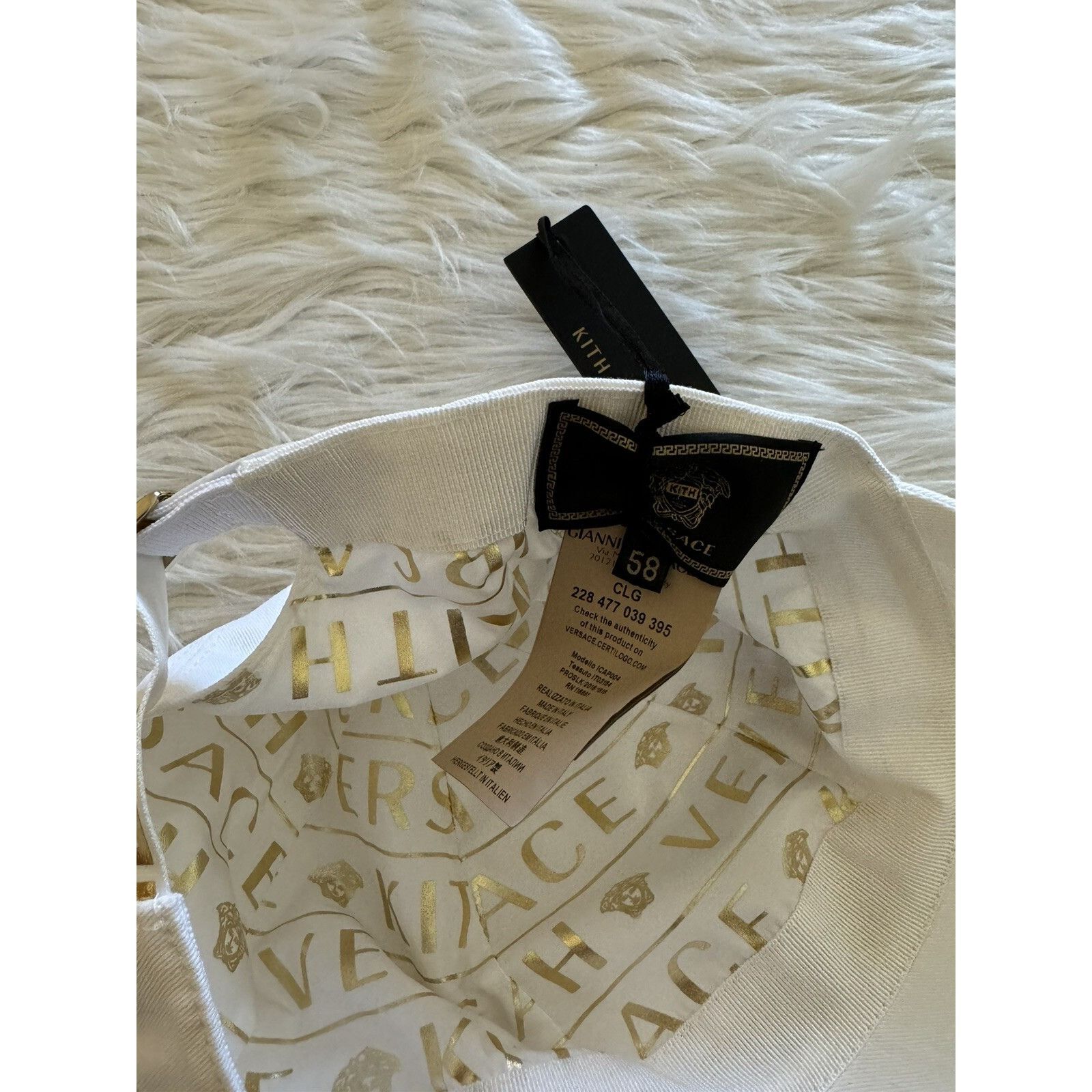Kith × Versace KITH x Versace New Logo Cap Hat White 58 Size ONE SIZE - 6 Thumbnail