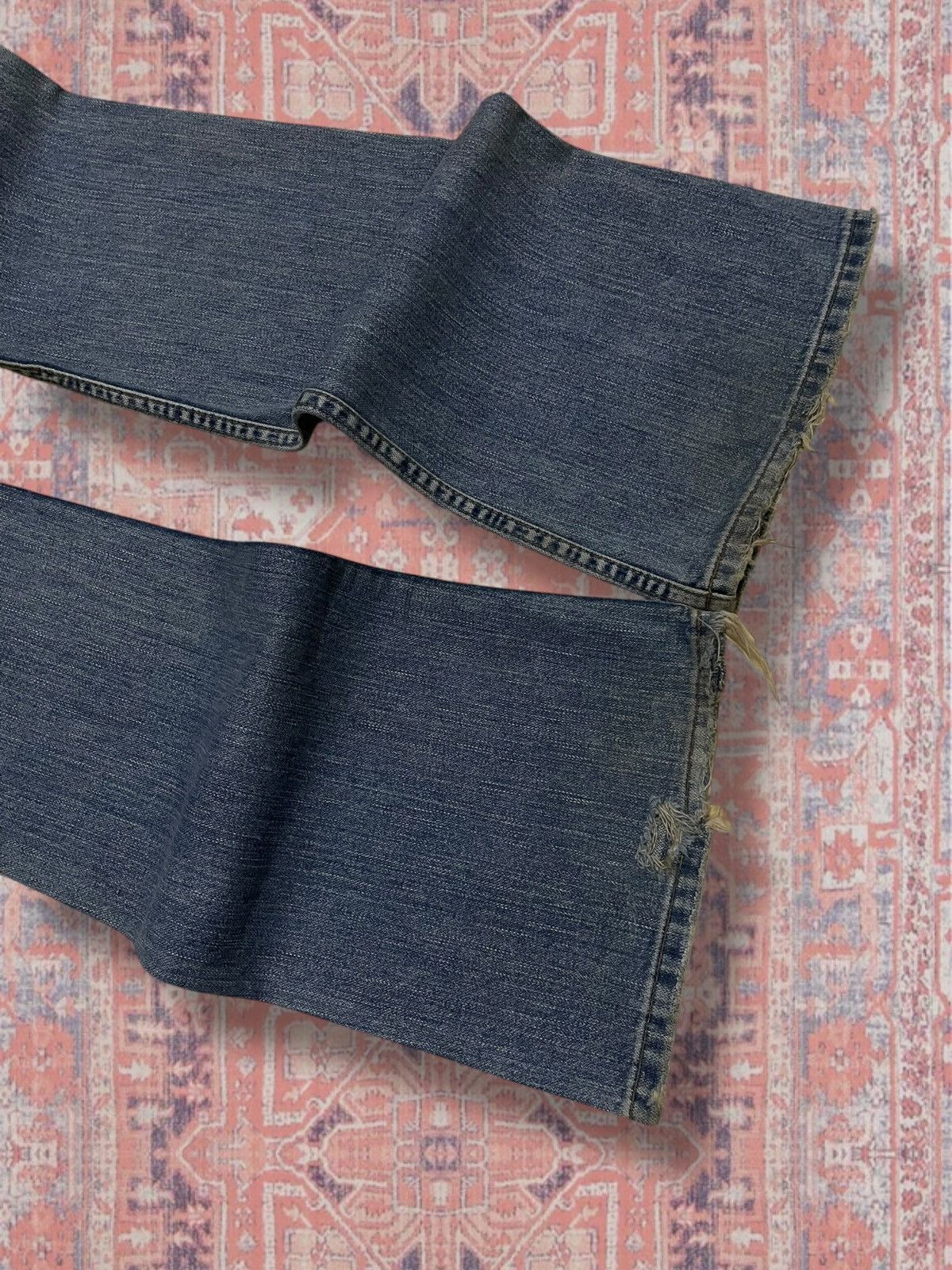 Japanese Brand Vintage 90s Japan Designer Bike Denim Distressed Flared Icon Size US 29 - 10 Thumbnail