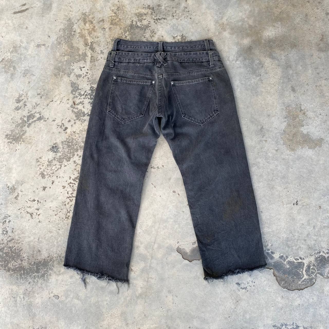 Japanese Brand VINTAGE DOUBLEWAIST PUNK WORDING SHORT ANKLE CUT DIRTY Size US 32 / EU 48 - 3 Thumbnail