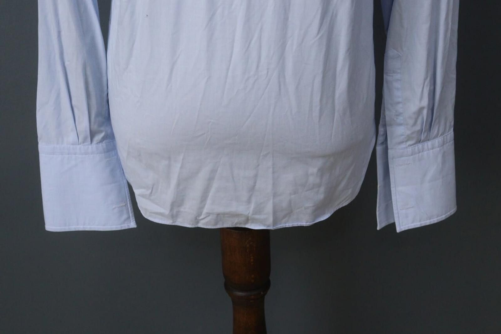 Designer Boggi Blue Cotton Collared Button Front Dress Shirt Size 40 Size 38R - 9 Thumbnail