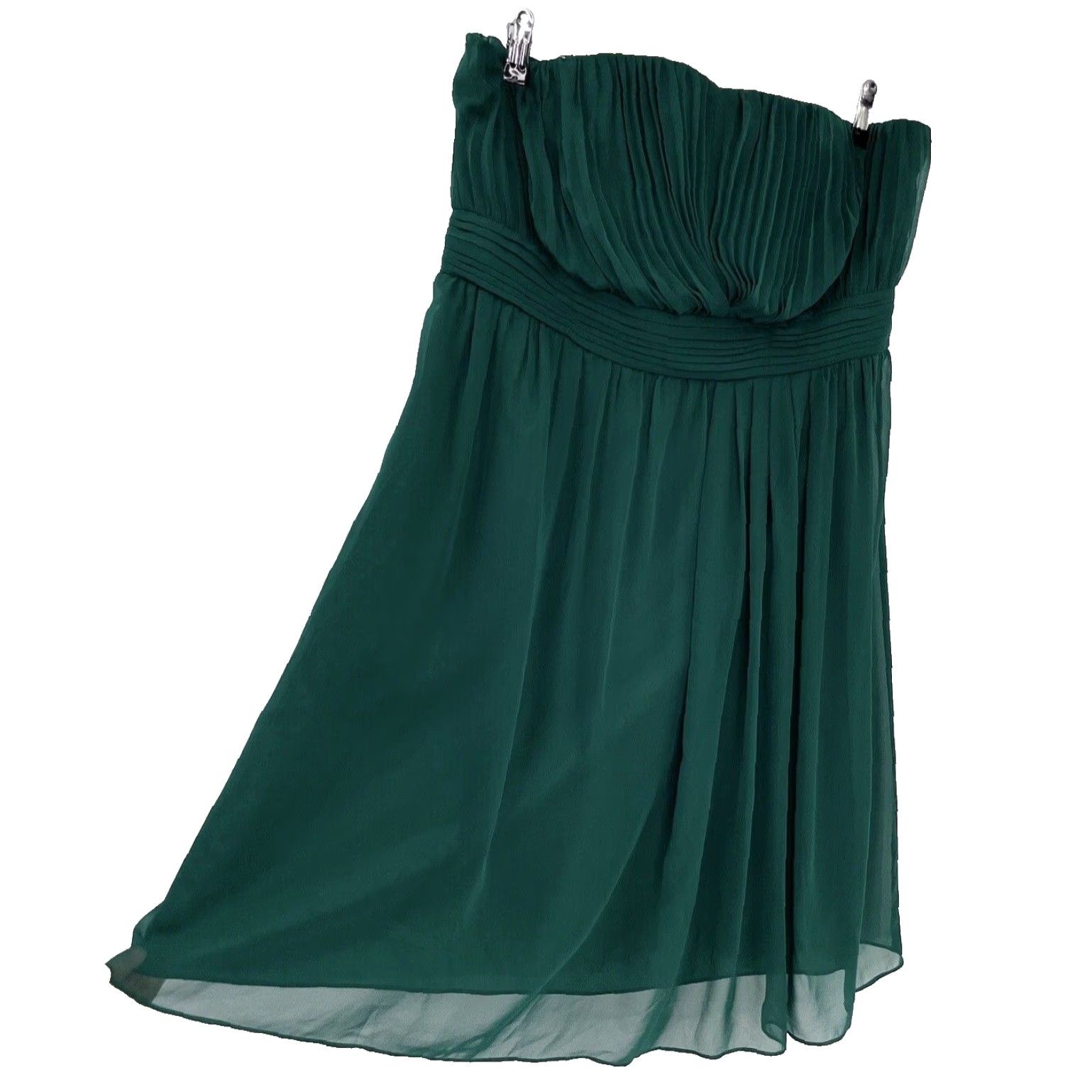 Vintage NWT The Limited Green Strapless A-Line Dress Short 14 Women Sleeveless Party Cocktail Chiffon Zip NWT Size XL / US 12-14 / IT 48-50 - 2 Thumbnail