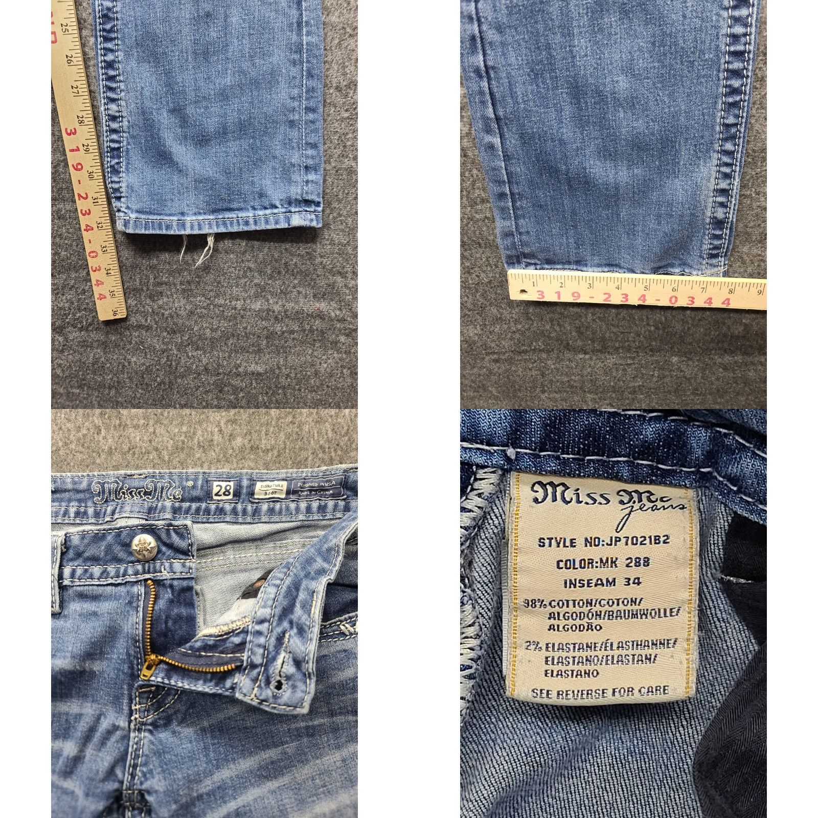 Miss Me Miss Me Jeans Womens 28 Fleur De Lis Boot Cut Embroidered Rhinestone Western Cowgirlcore Denim Blue 5-Pocket Regular Inseam 32" Rise Low. Size 28" / US 6 / IT 42 - 8 Thumbnail