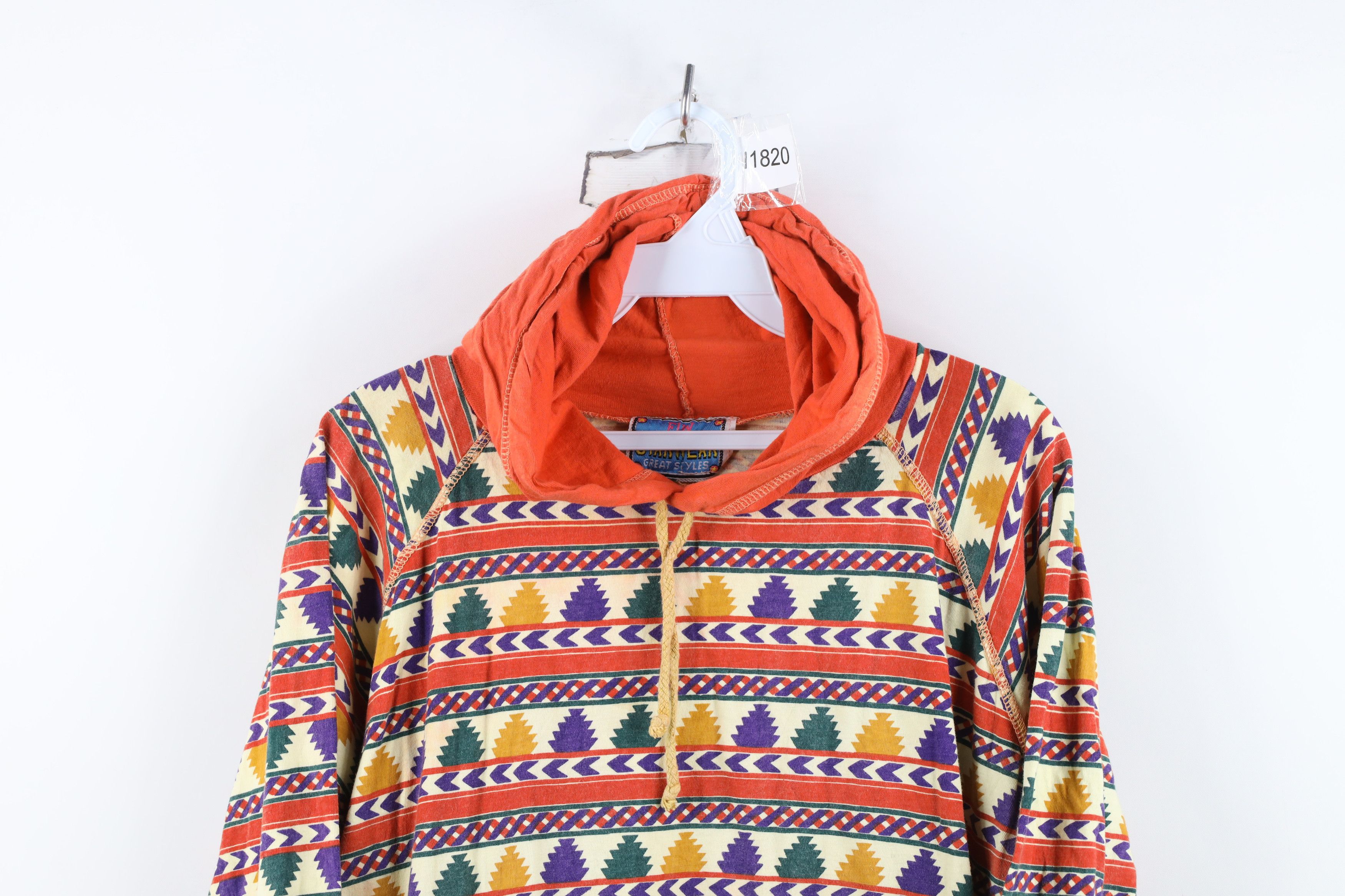 Vintage Vintage 90s Streetwear Boxy Fit Hooded Hoodie T-Shirt Size L / US 10 / IT 46 - 2 Thumbnail