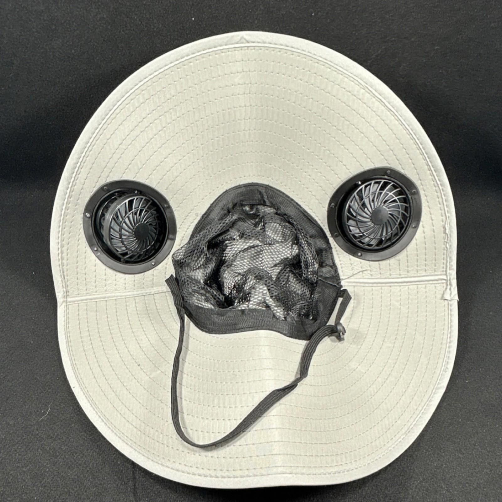 Other Wide-Brim Gray Hat with Dual Built-In Fans for Camping Size ONE SIZE - 3 Thumbnail