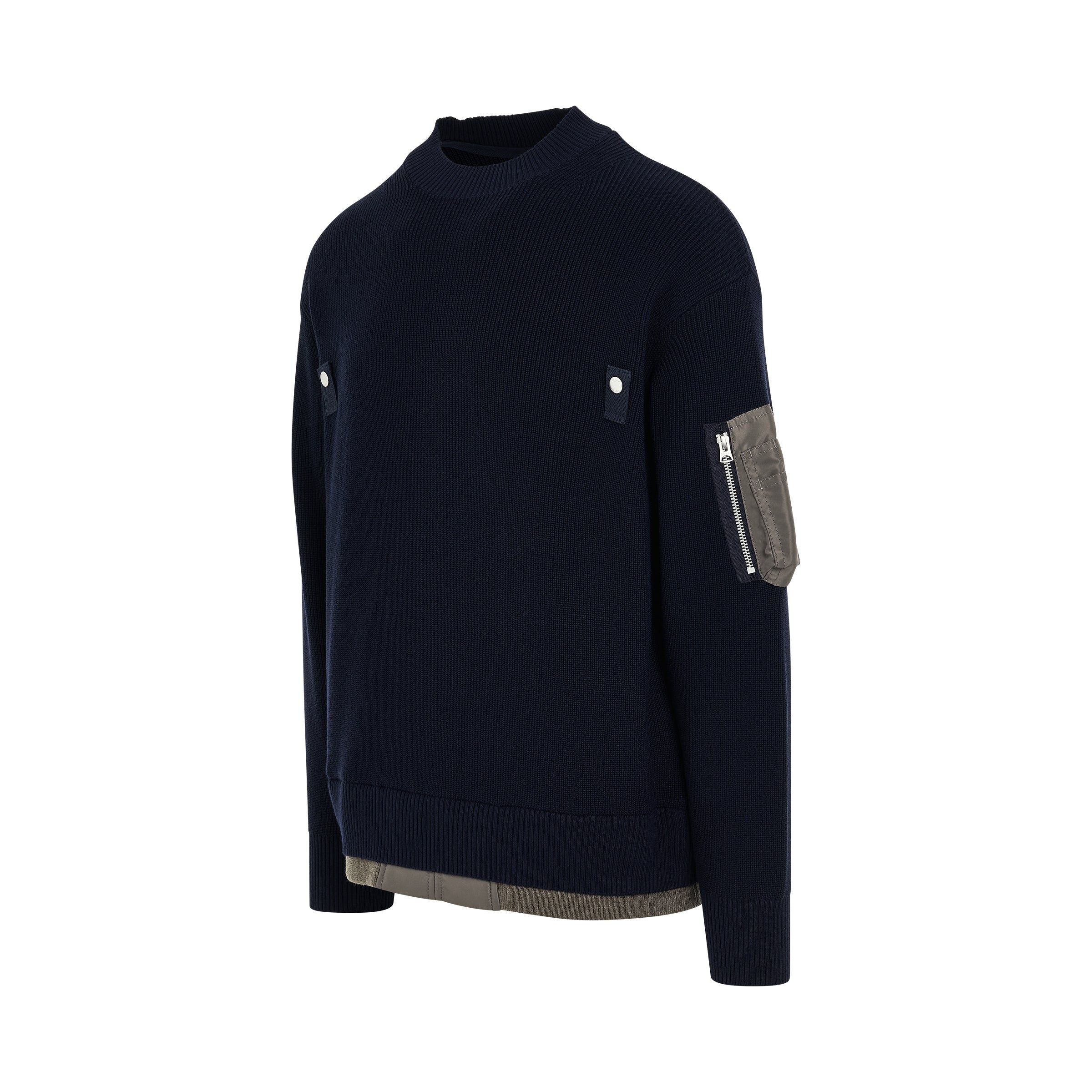 Sacai o1mris0824 Knit Pullover in Navy Size US S / EU 44-46 / 1 - 2 Thumbnail