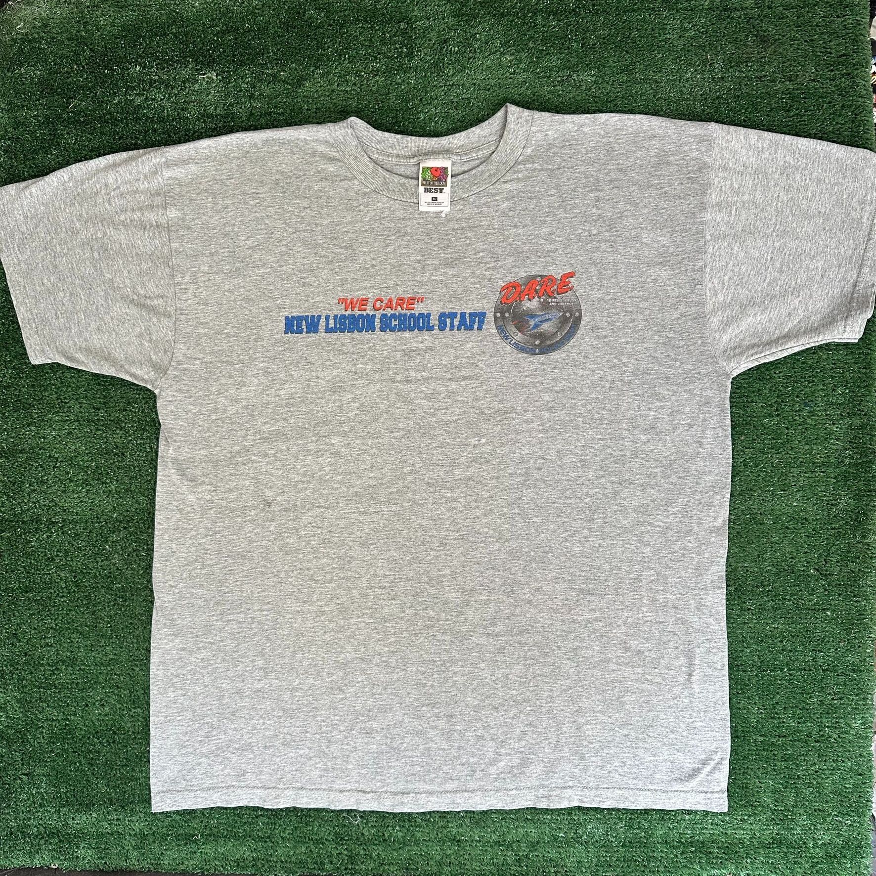 D.A.R.E Vintage Y2K DARE We Care T-Shirt Rocket Ship Rare 2000s Anti Size US XL / EU 56 / 4 - 1 Thumbnail