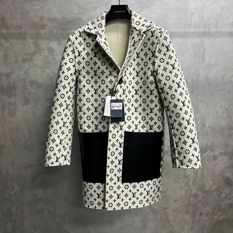 Louis Vuitton Louis Vuitton Jacquard double-sided coat with solid beige Size XXS / US 00 / IT 34 - 6 Thumbnail