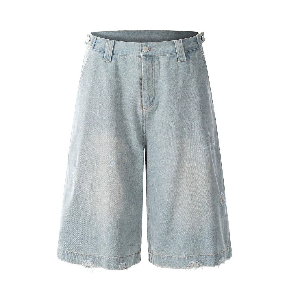 Vintage Men's loose American retro ripped washed denim shorts Size US 32 / EU 48 - 1 Thumbnail