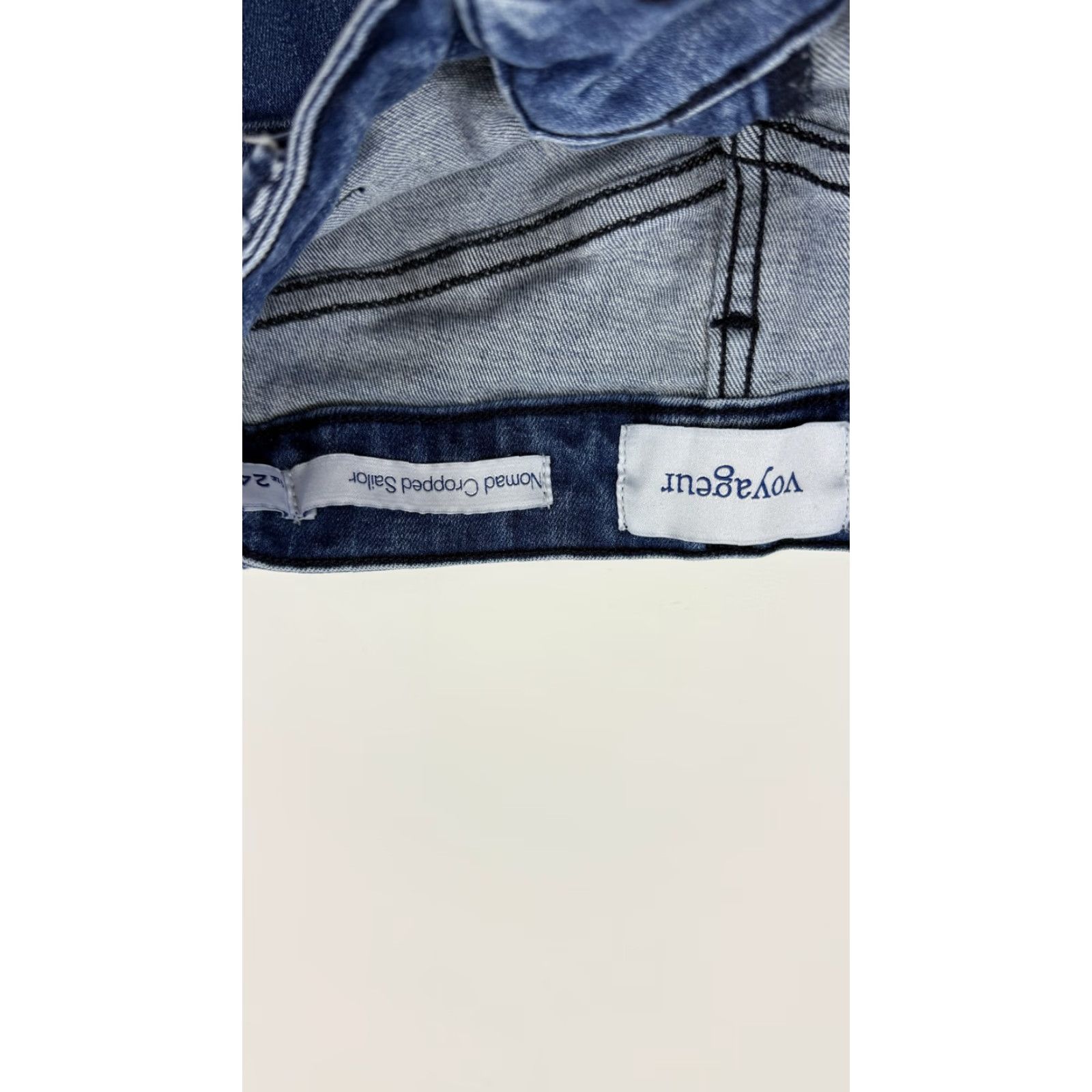 Nomad VINTAGE Voyageur Jeans Womens 24 Nomad Cropped Sailor Wide Leg High Rise Denim Pants Blue Shoot Size 42" / US 20 - 3 Thumbnail