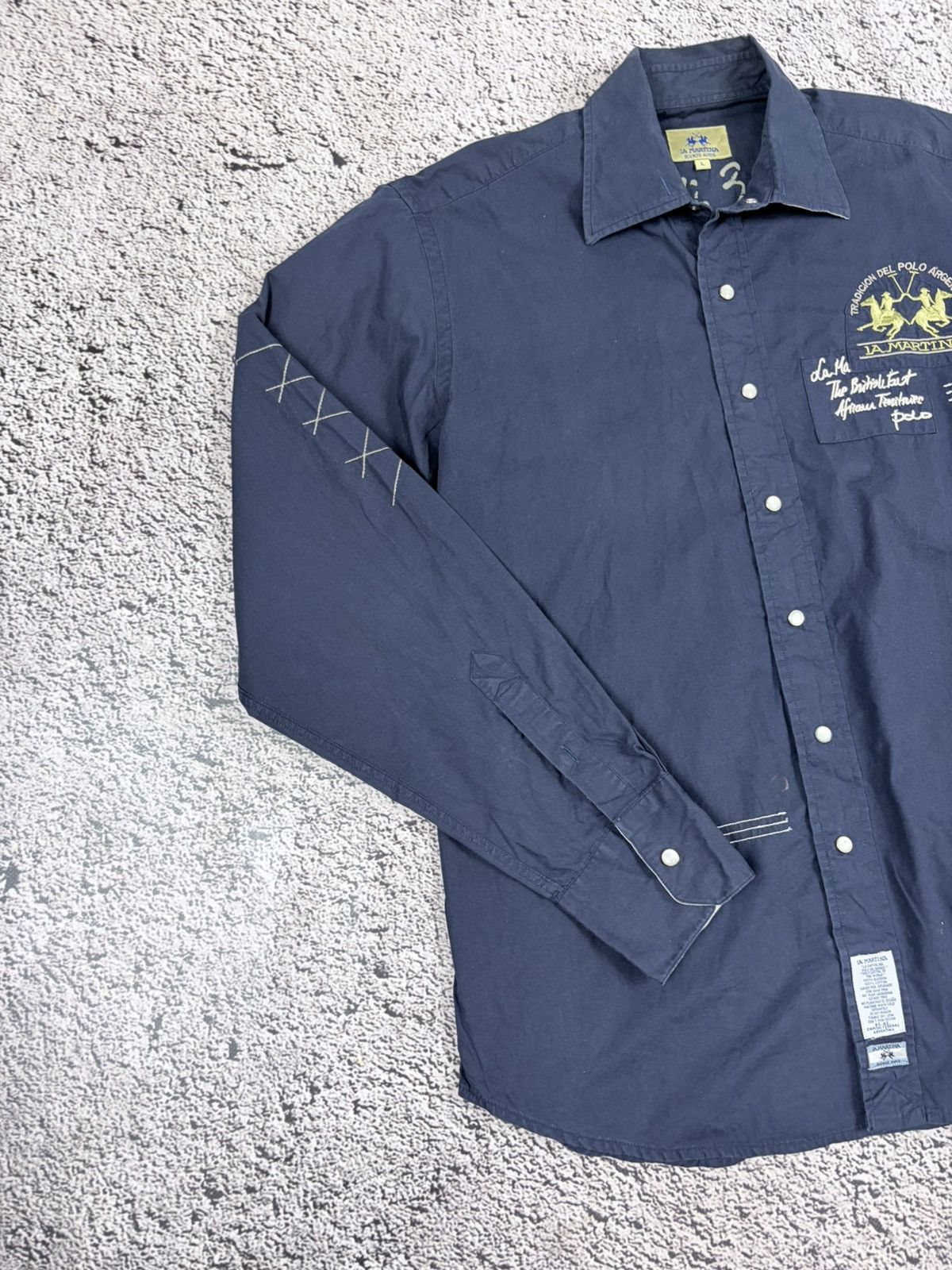 La Martina La Martina Embroidered Polo Shirt Navy Blue Large Size US L / EU 52-54 / 3 - 2 Thumbnail
