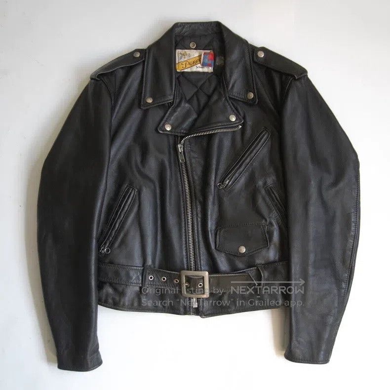 Schott Schott Classic cable-stayed leather jacket Size US XL / EU 56 / 4 - 1 Thumbnail