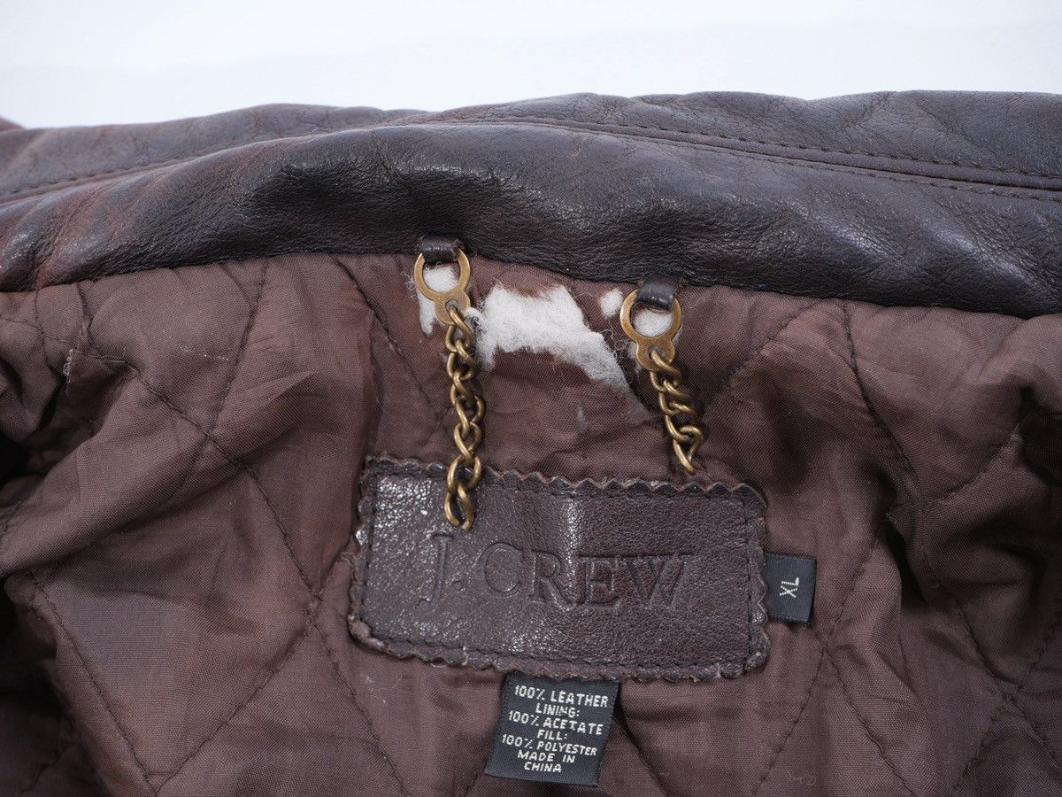 J.Crew J. Crew Vintage Dark Brown Leather Full Zip Mens Jacket Size US XL / EU 56 / 4 - 7 Thumbnail