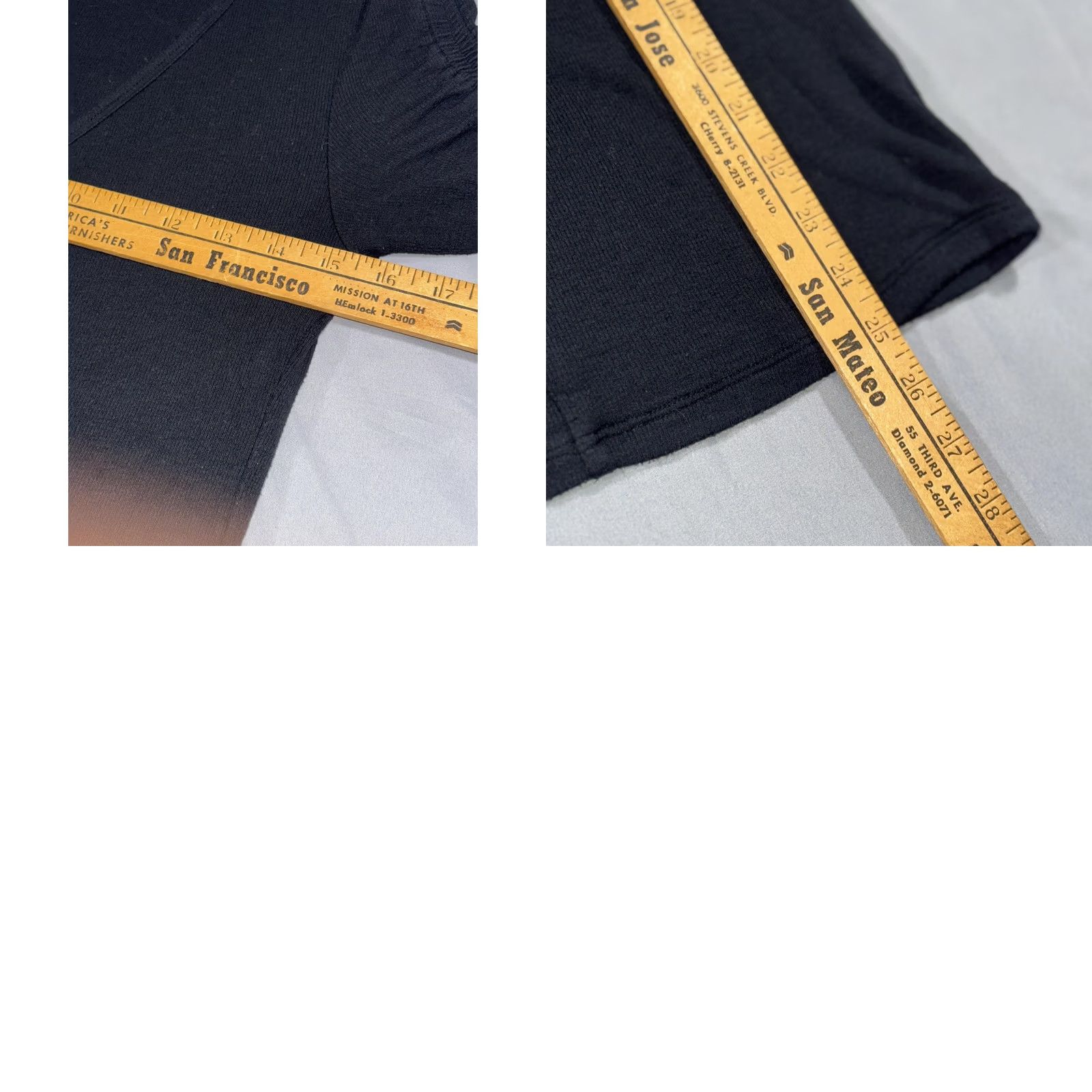 Vintage Veronica Beard Jeans Shirt Womens Small Black Ruched Sleeve V-Neck Top Size S / US 4 / IT 40 - 8 Thumbnail
