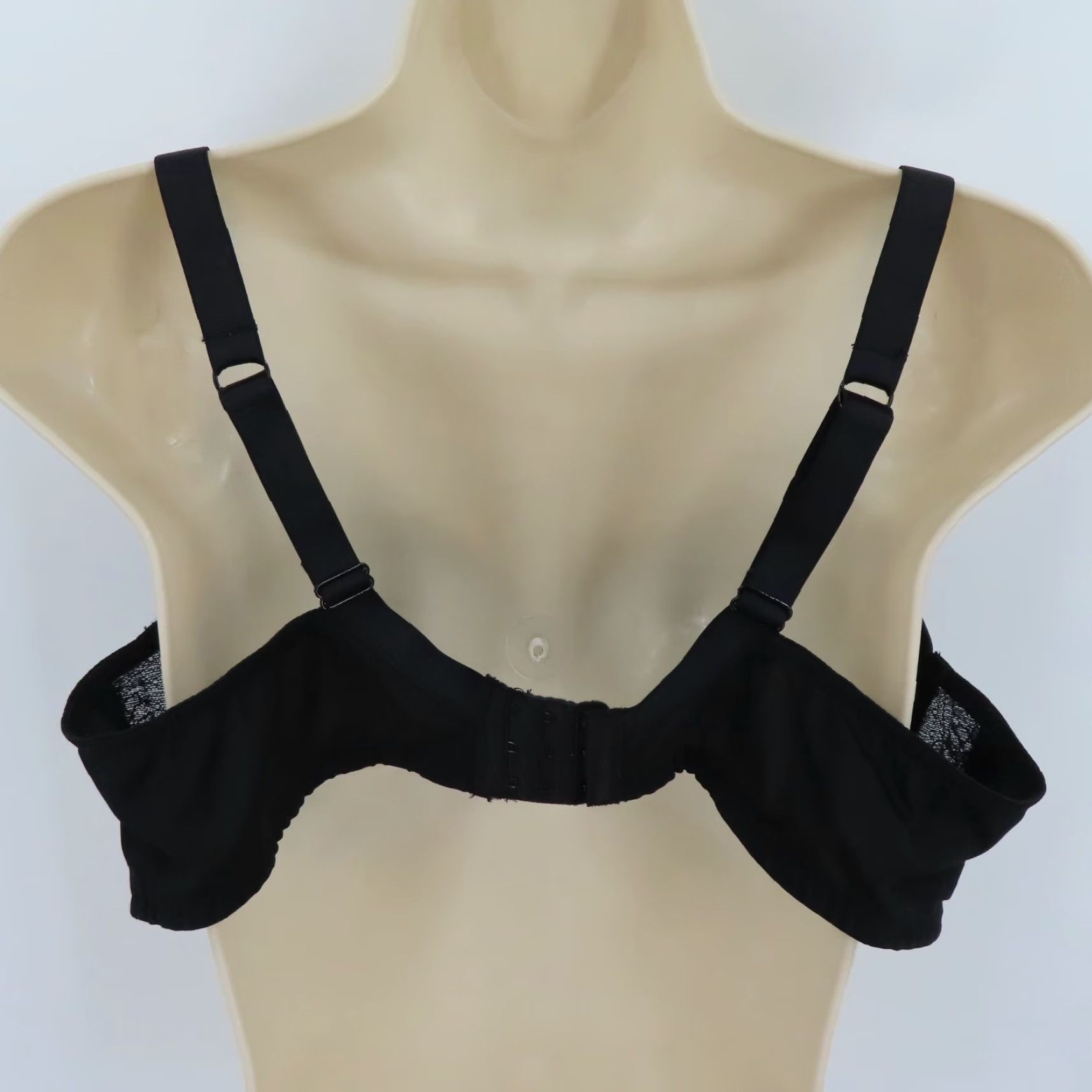Vintage Dreamfit Bra Solid Black Bow Lace Trim Underwire Lined 42C Plus Size R7052X Nylon Blended Fabric T-Shirt Underwired Hook & Eye 42 Band Women Size ONE SIZE - 5 Thumbnail