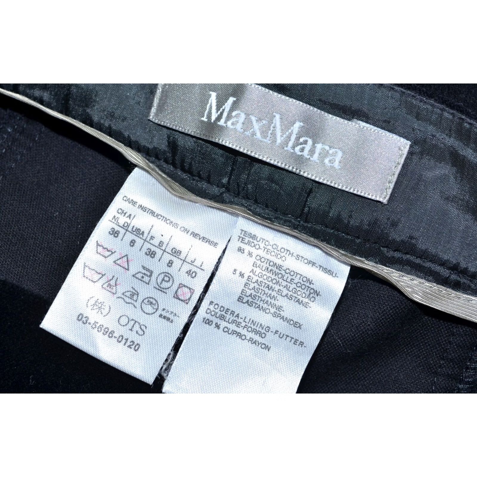 Max Mara Max Mara Women's Black Velour Capri Trousers Pants Size UK8 IT40 Crop Cropped Slim Casual Mid Rise 8 79cm 31.1in Womens Size 30" / US 8 / IT 44 - 6 Thumbnail