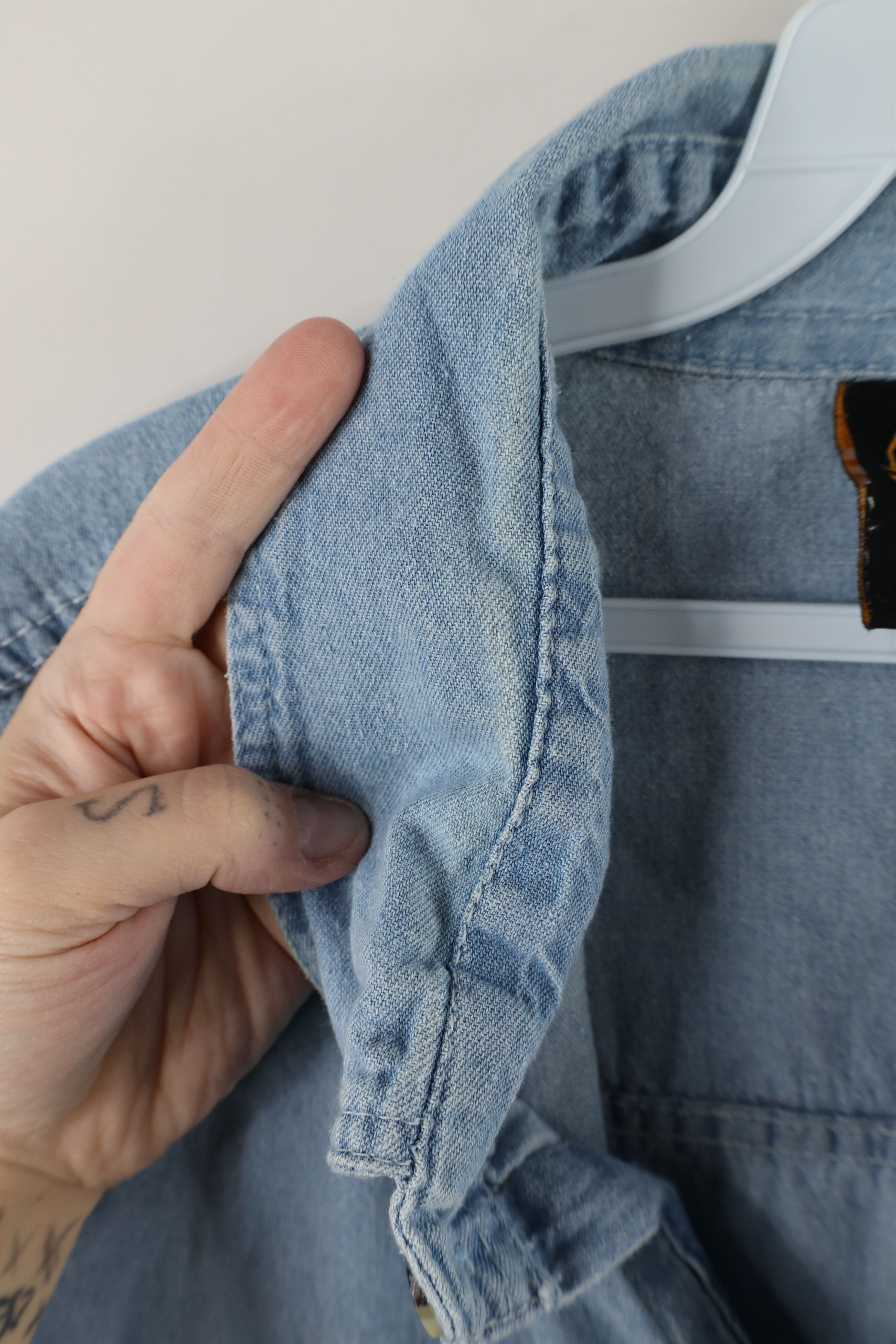 Vintage Vintage 90s Streetwear Motorcycle Denim Button Shirt Blue Size US XXL / EU 58 / 5 - 7 Thumbnail
